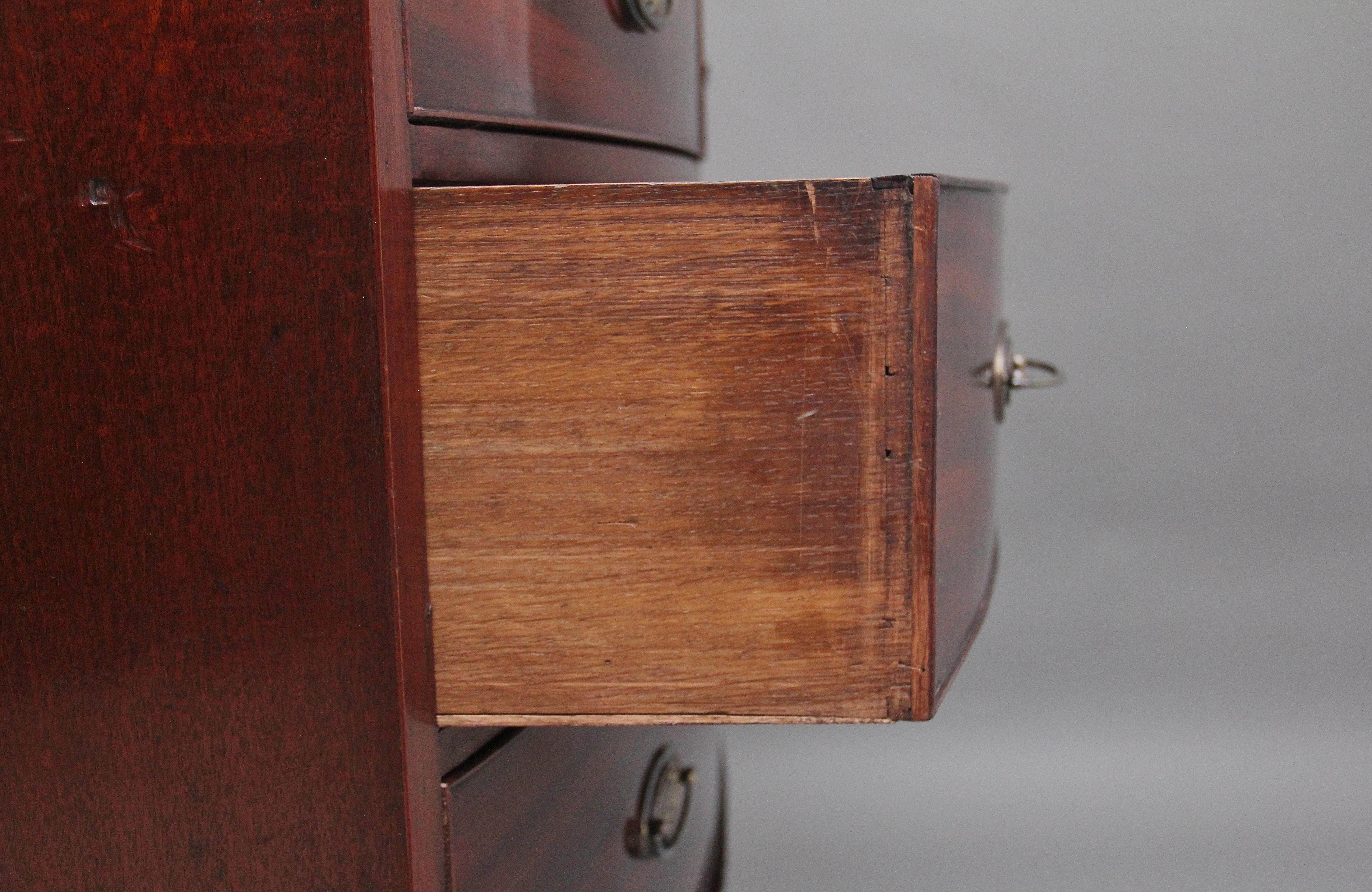 British Early 19th Century mahogany bowfront chest  For Sale