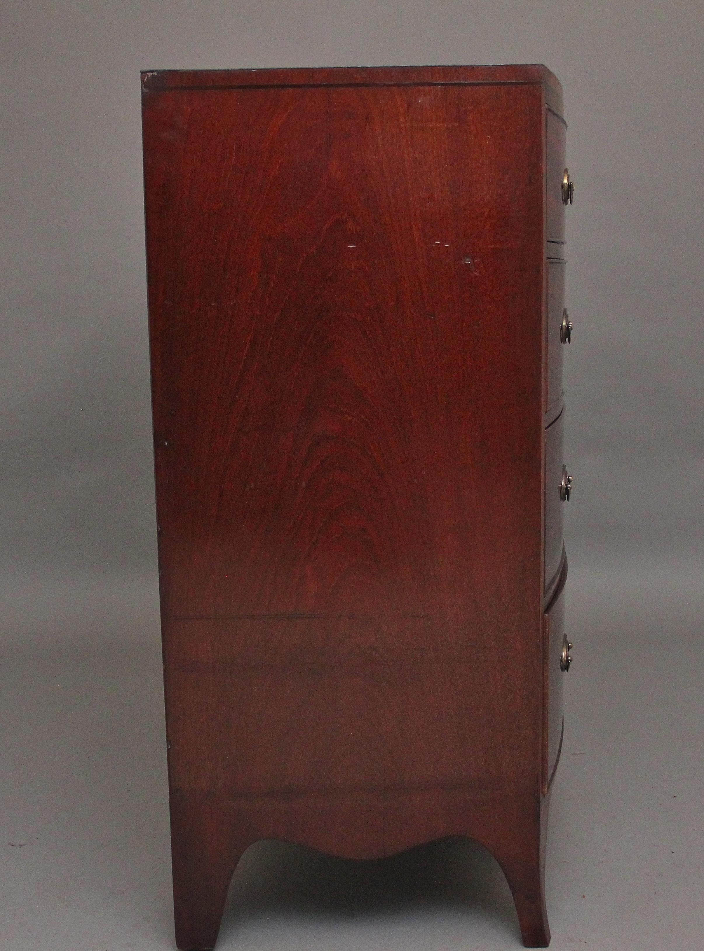 Mahogany Early 19th Century mahogany bowfront chest  For Sale