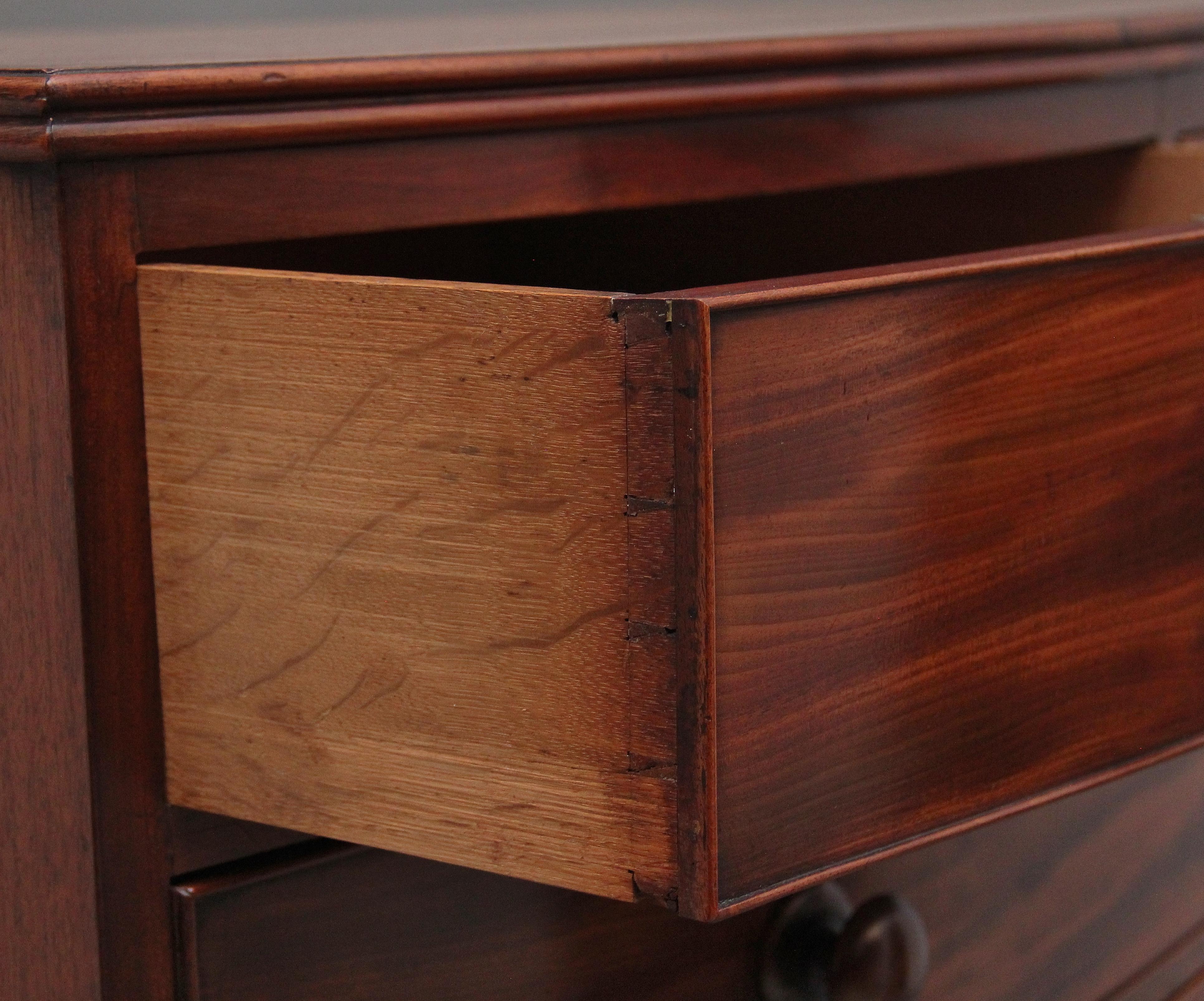 Mahogany Early 19th Century mahogany bowfront chest For Sale