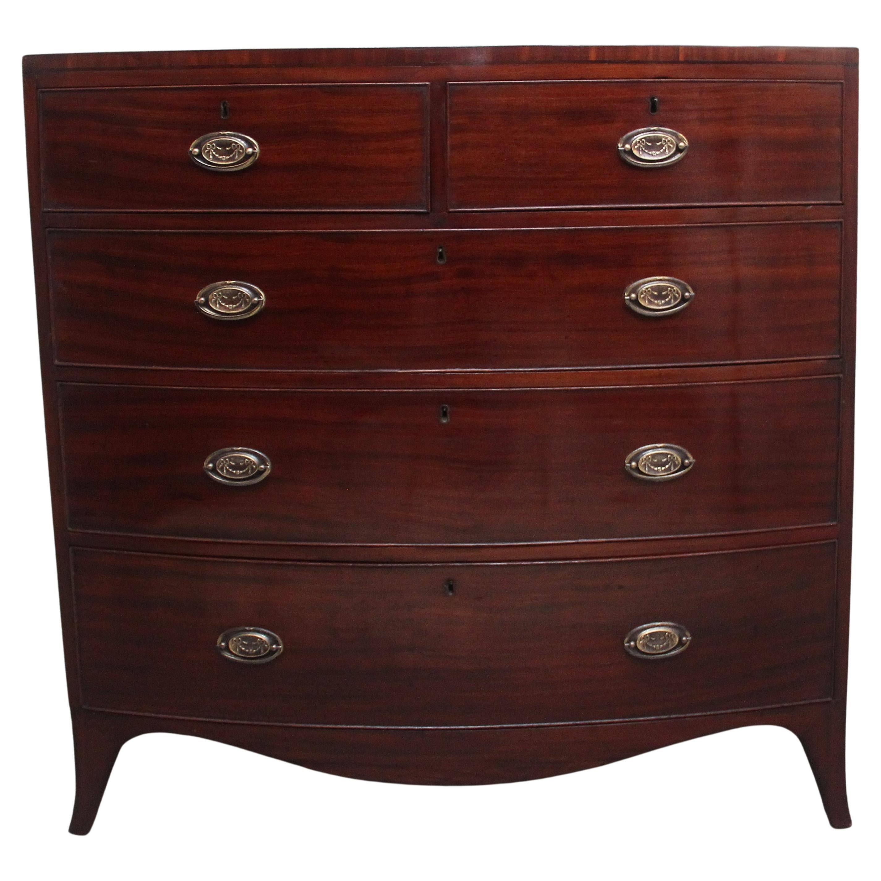 Early 19th Century mahogany bowfront chest  For Sale