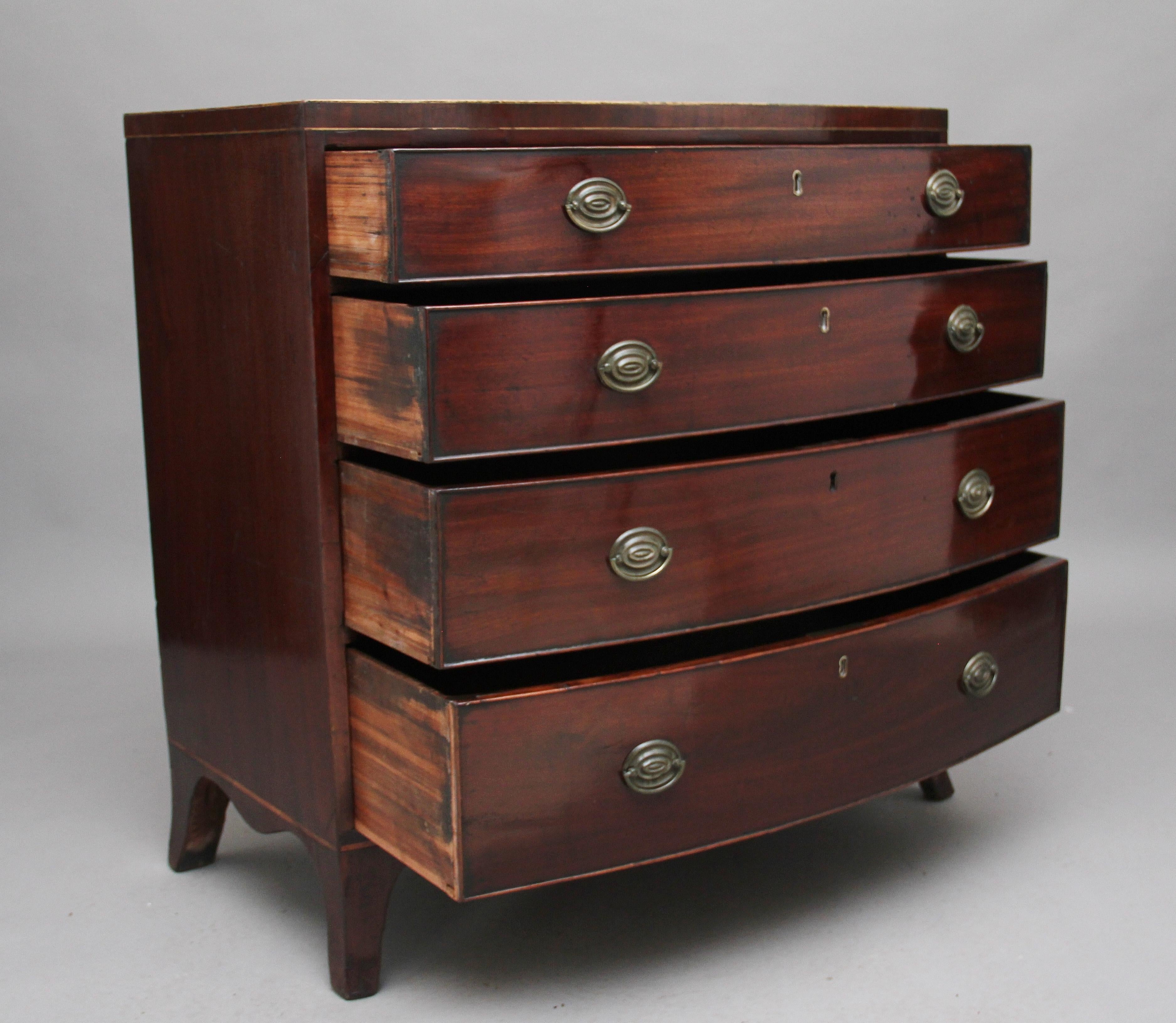 Georgian Early 19th Century Mahogany Bowfront Chest of Drawers For Sale