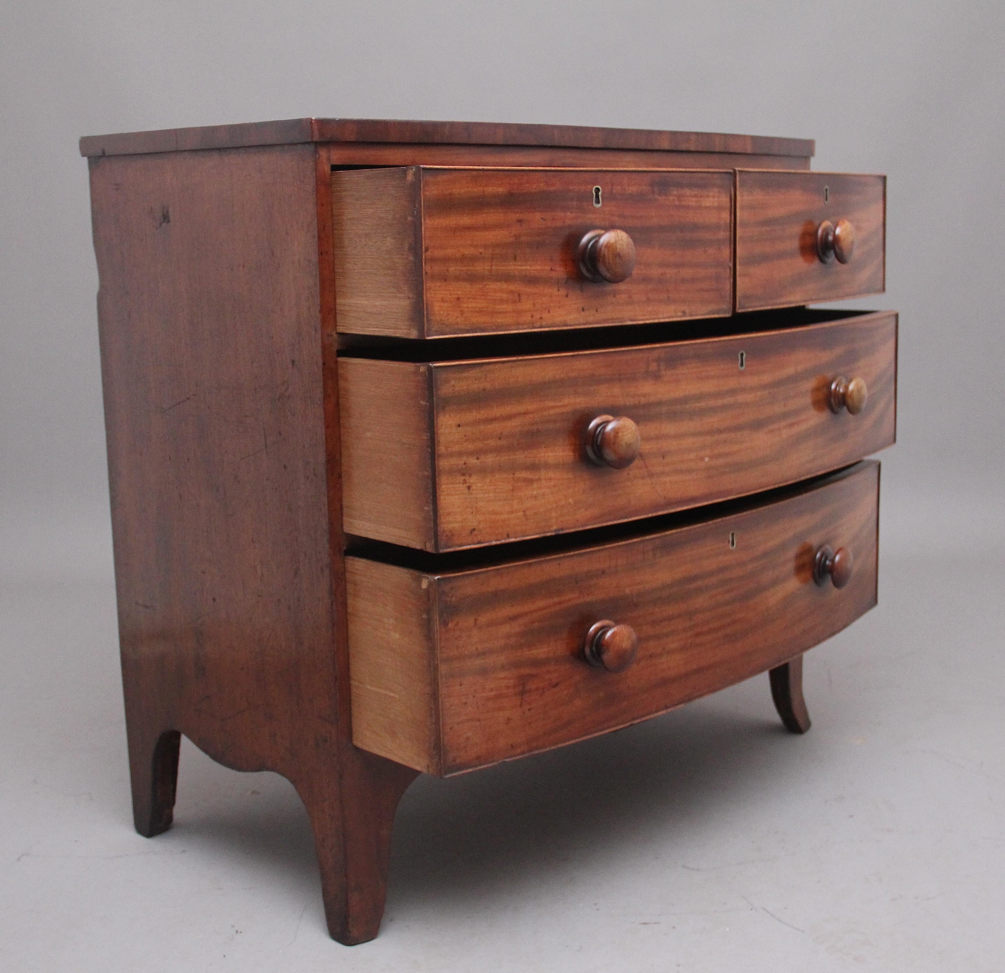 Regency Early 19th Century Mahogany Bowfront Chest of Drawers