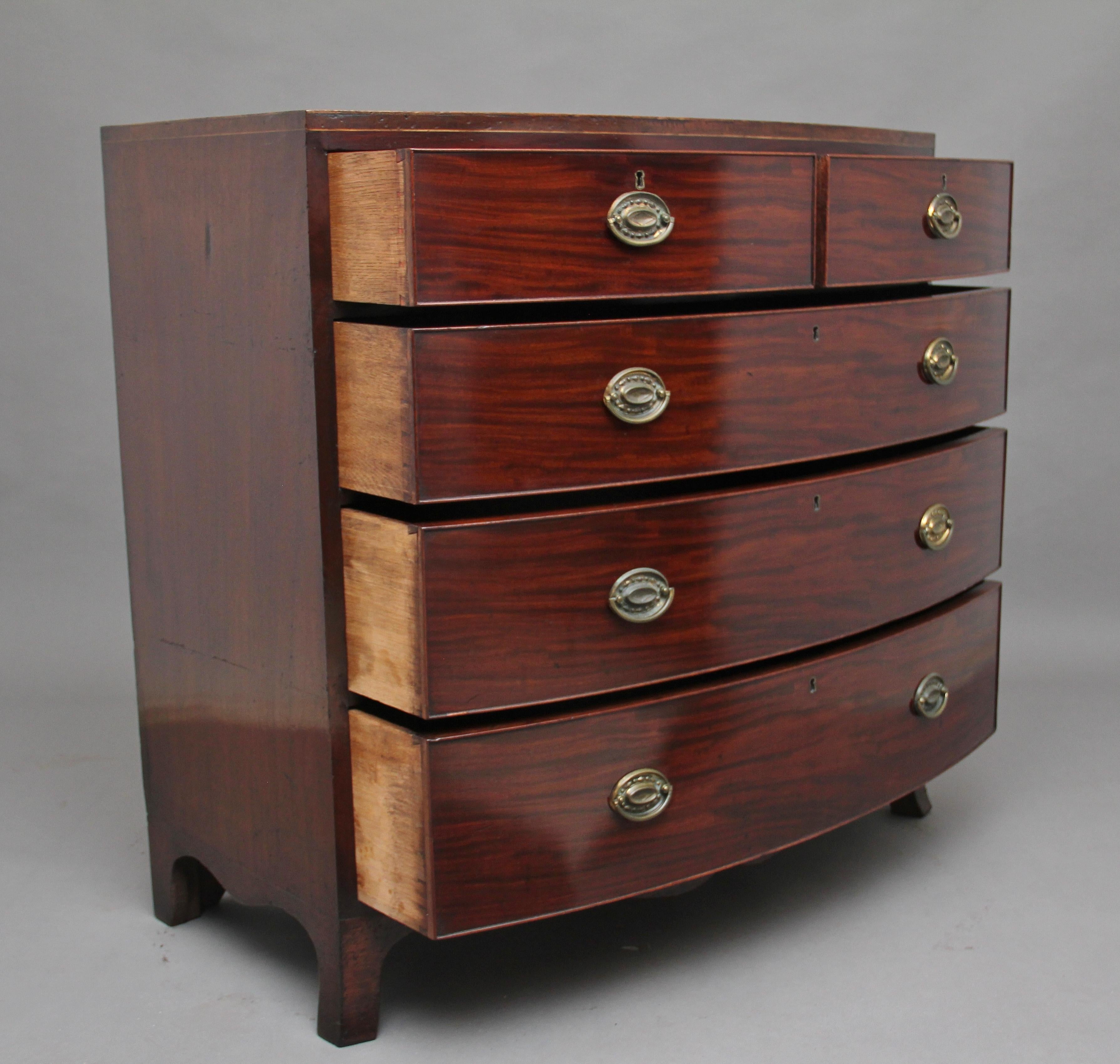 British Early 19th Century Mahogany Bowfront Chest of Drawers