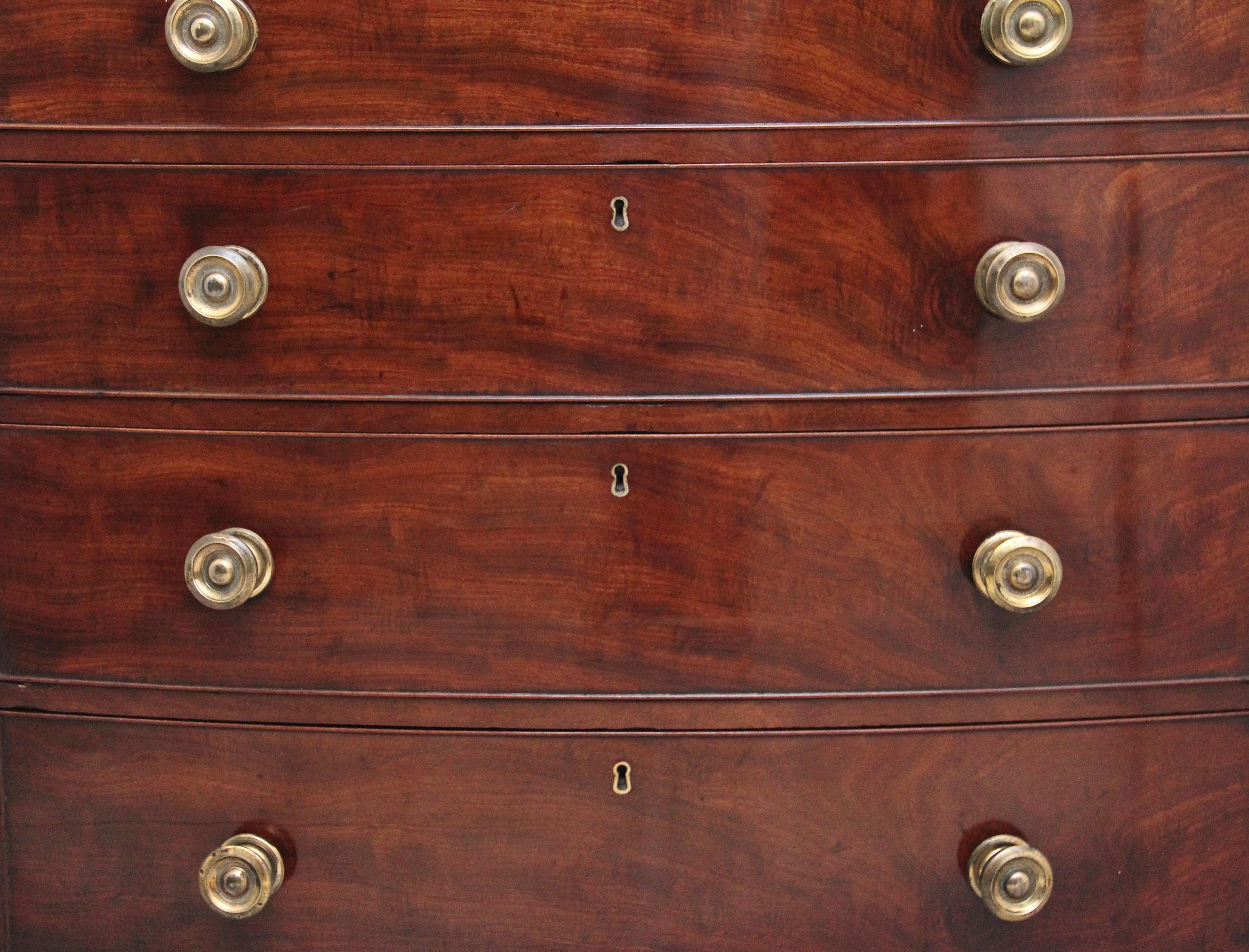 Early 19th Century mahogany bowfront chest of drawers 2