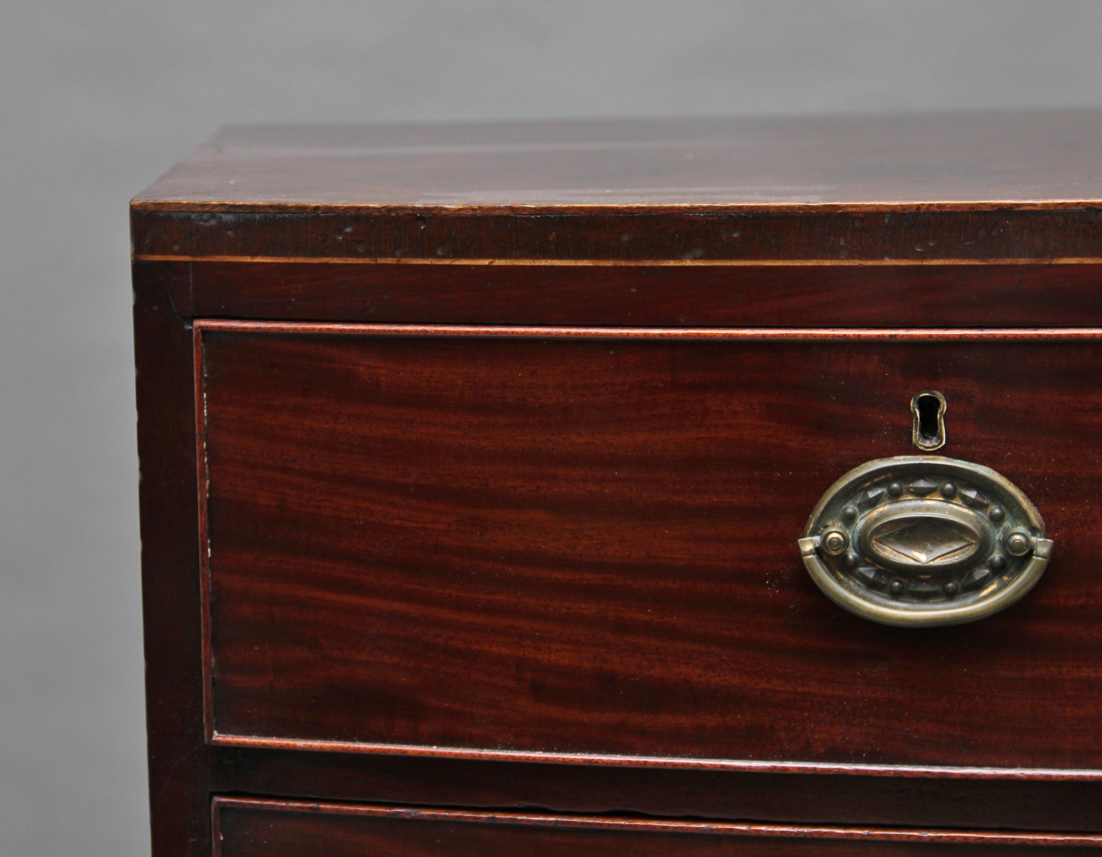 Early 19th Century Mahogany Bowfront Chest of Drawers 4