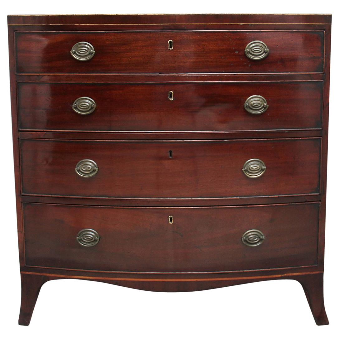 Early 19th Century Mahogany Bowfront Chest of Drawers For Sale