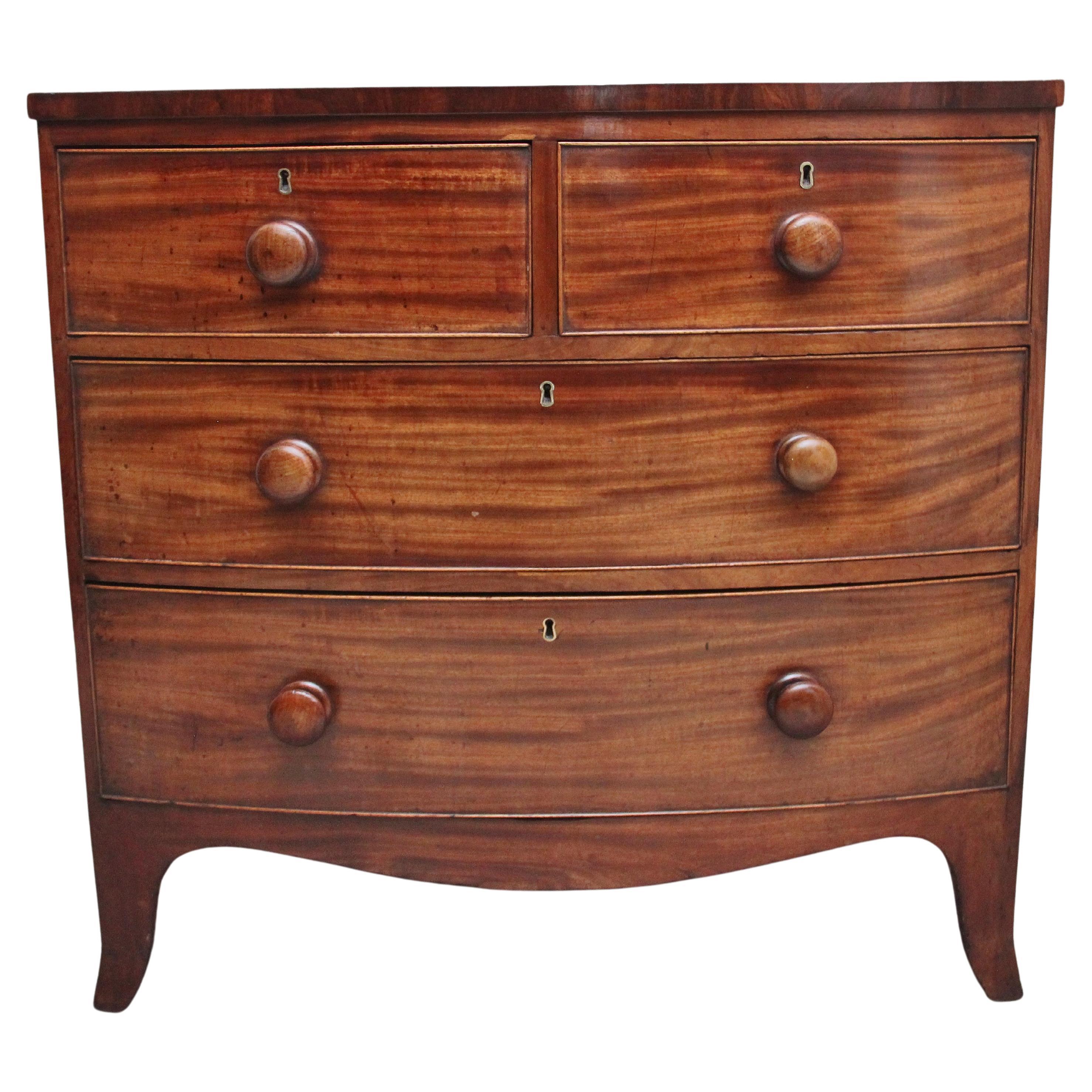 Early 19th Century Mahogany Bowfront Chest of Drawers