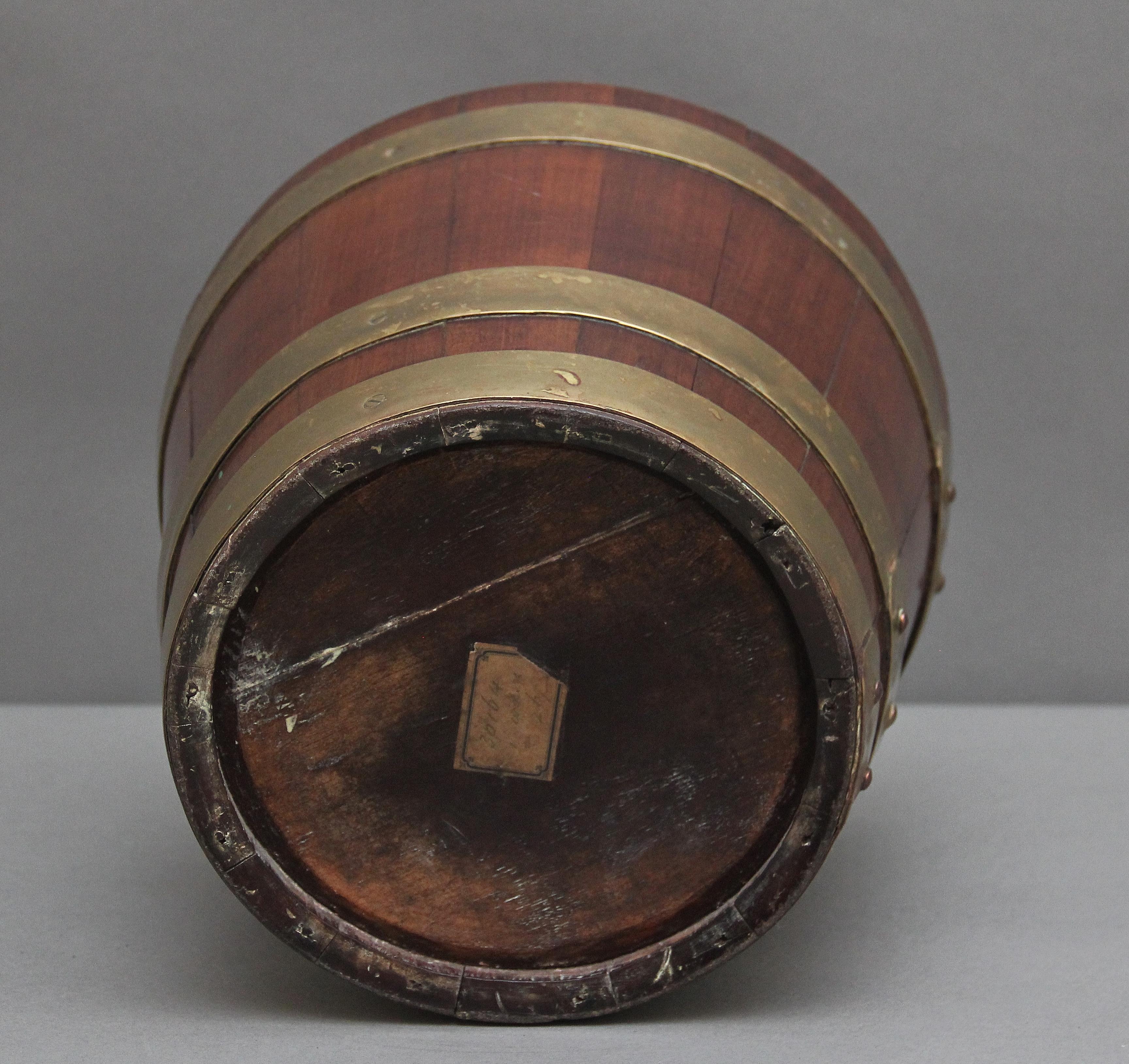 Mahogany Early 19th Century mahogany brass bound bucket For Sale