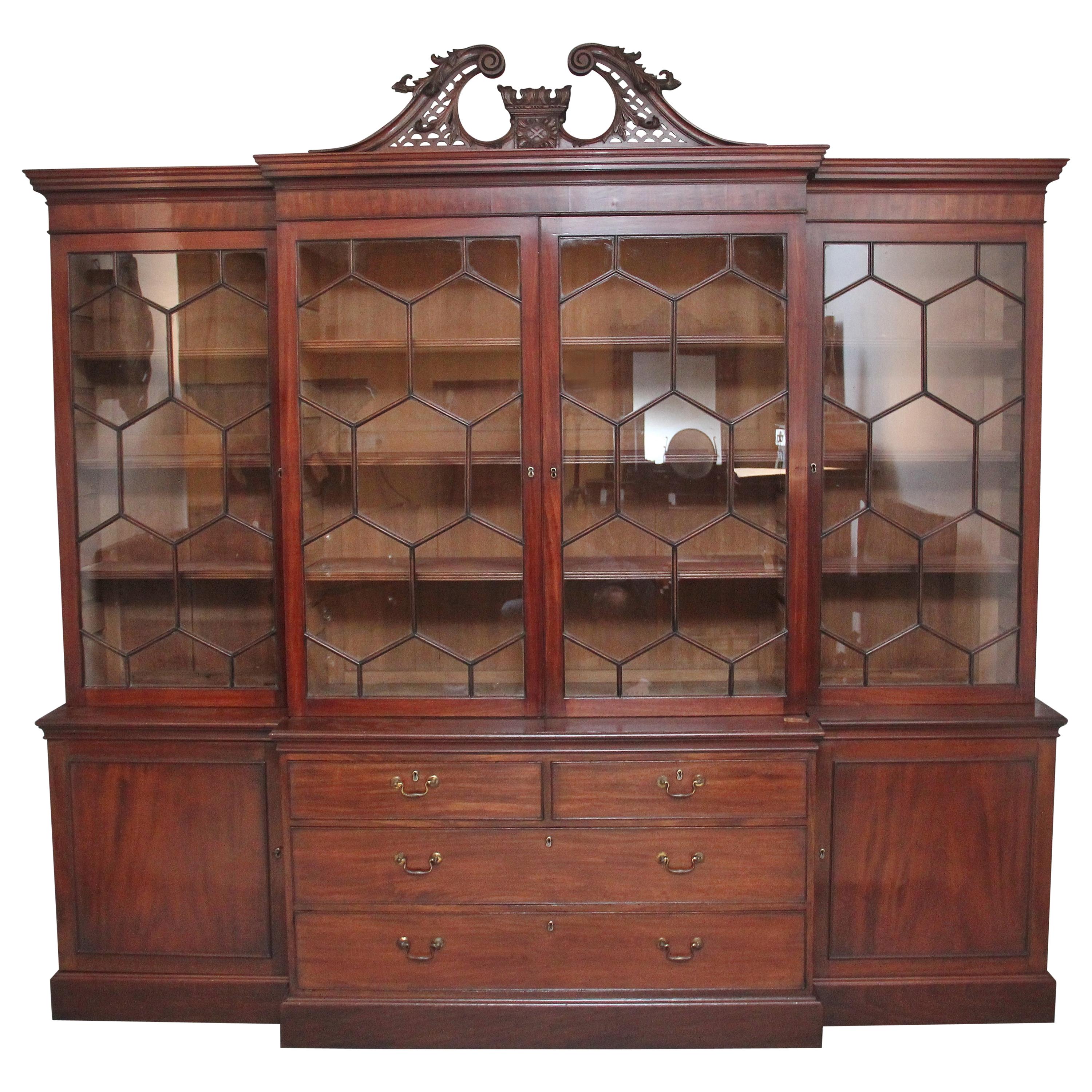 Early 19th Century Mahogany Breakfront Bookcase