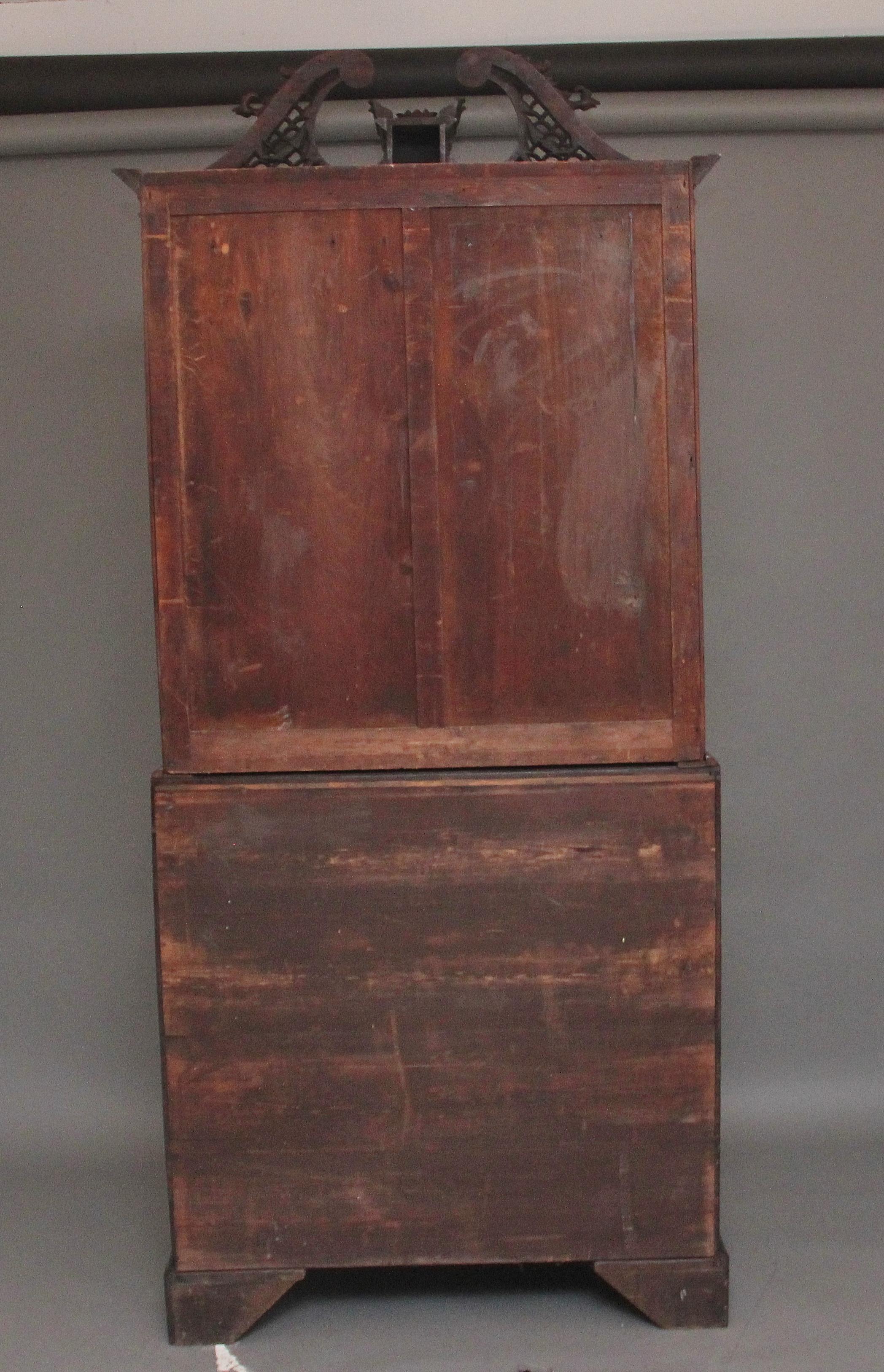 Early 19th Century mahogany bureau bookcase For Sale 8