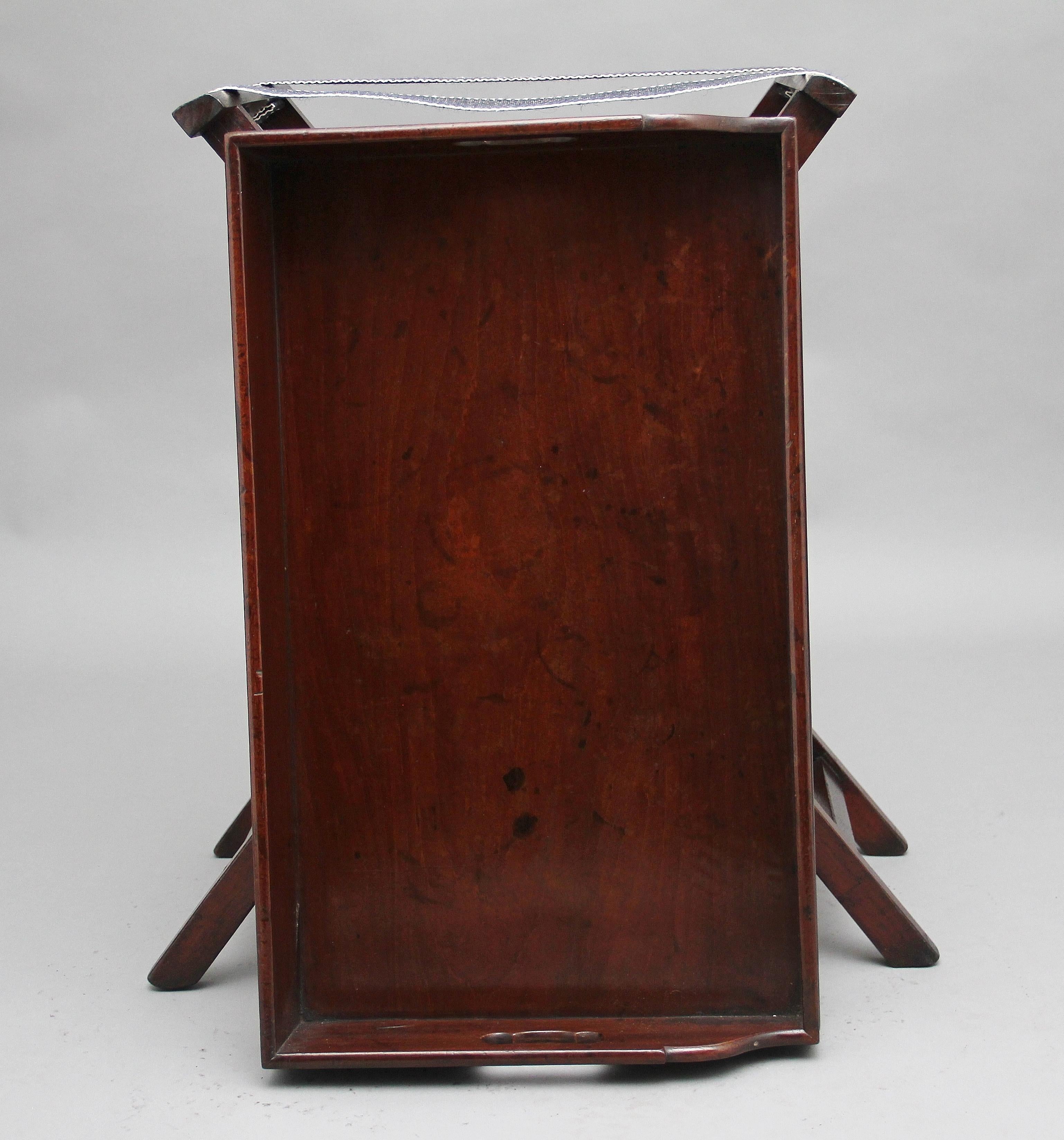 British Early 19th Century Mahogany Butlers Tray on Stand