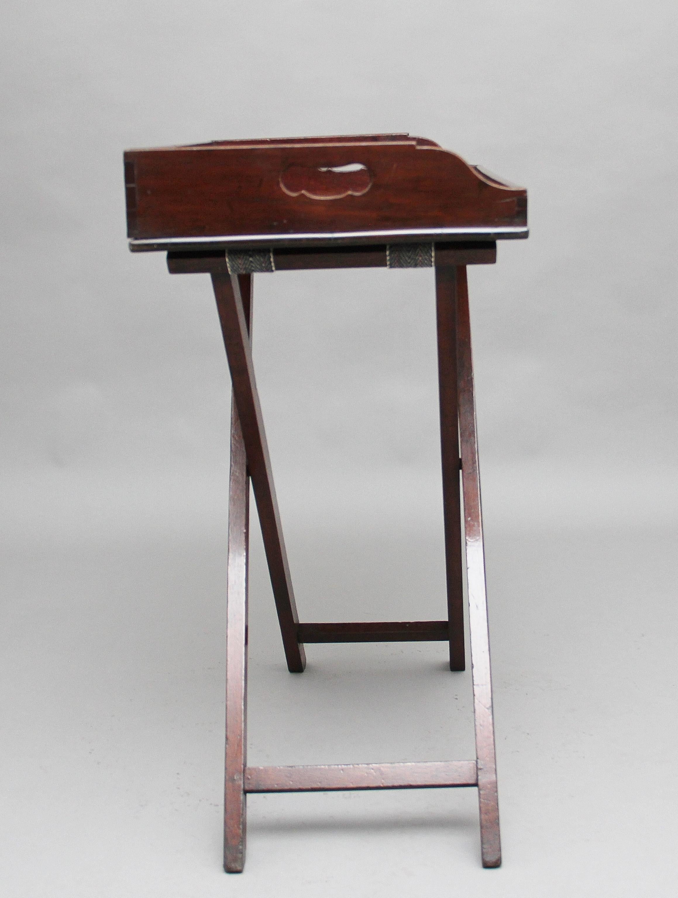 Mid-19th Century Early 19th Century Mahogany Butlers Tray on Stand