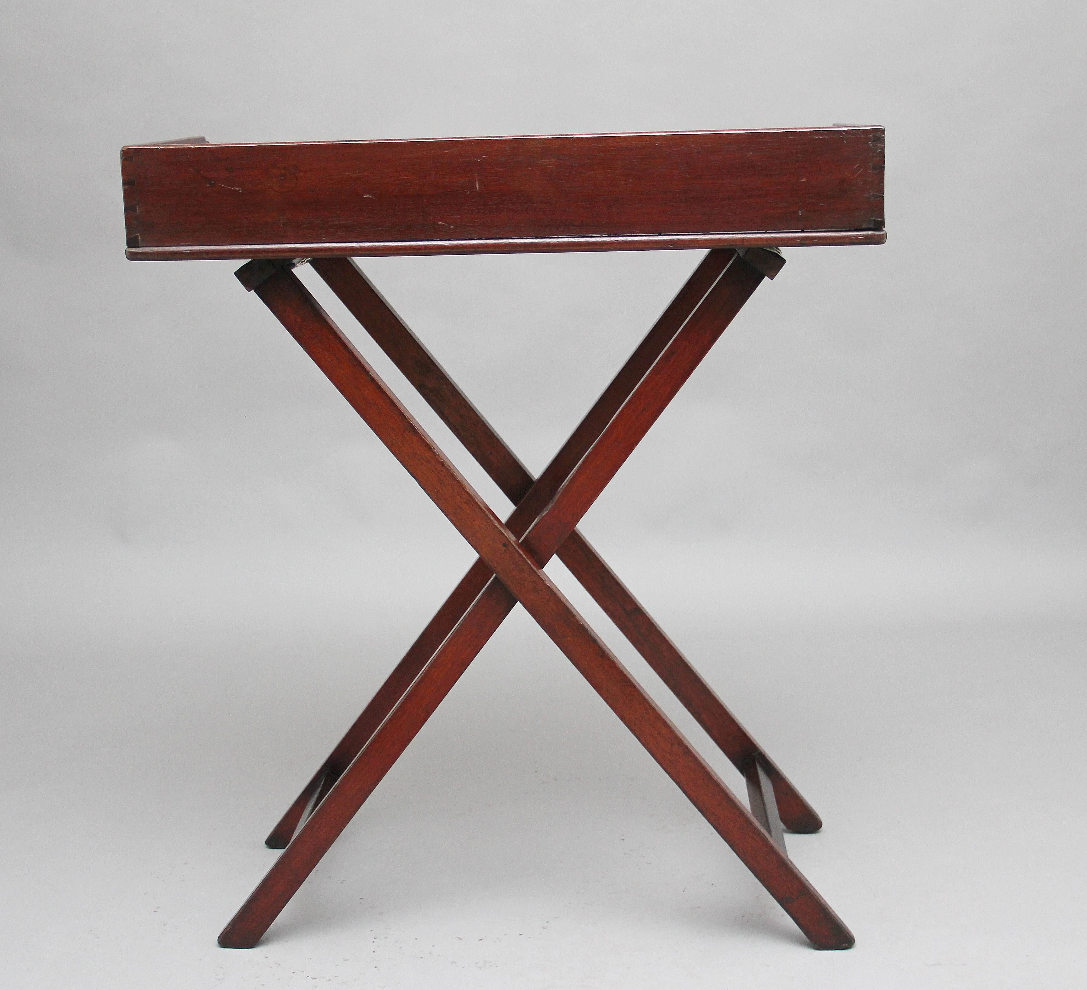 Early 19th Century Mahogany Butlers Tray on Stand 1