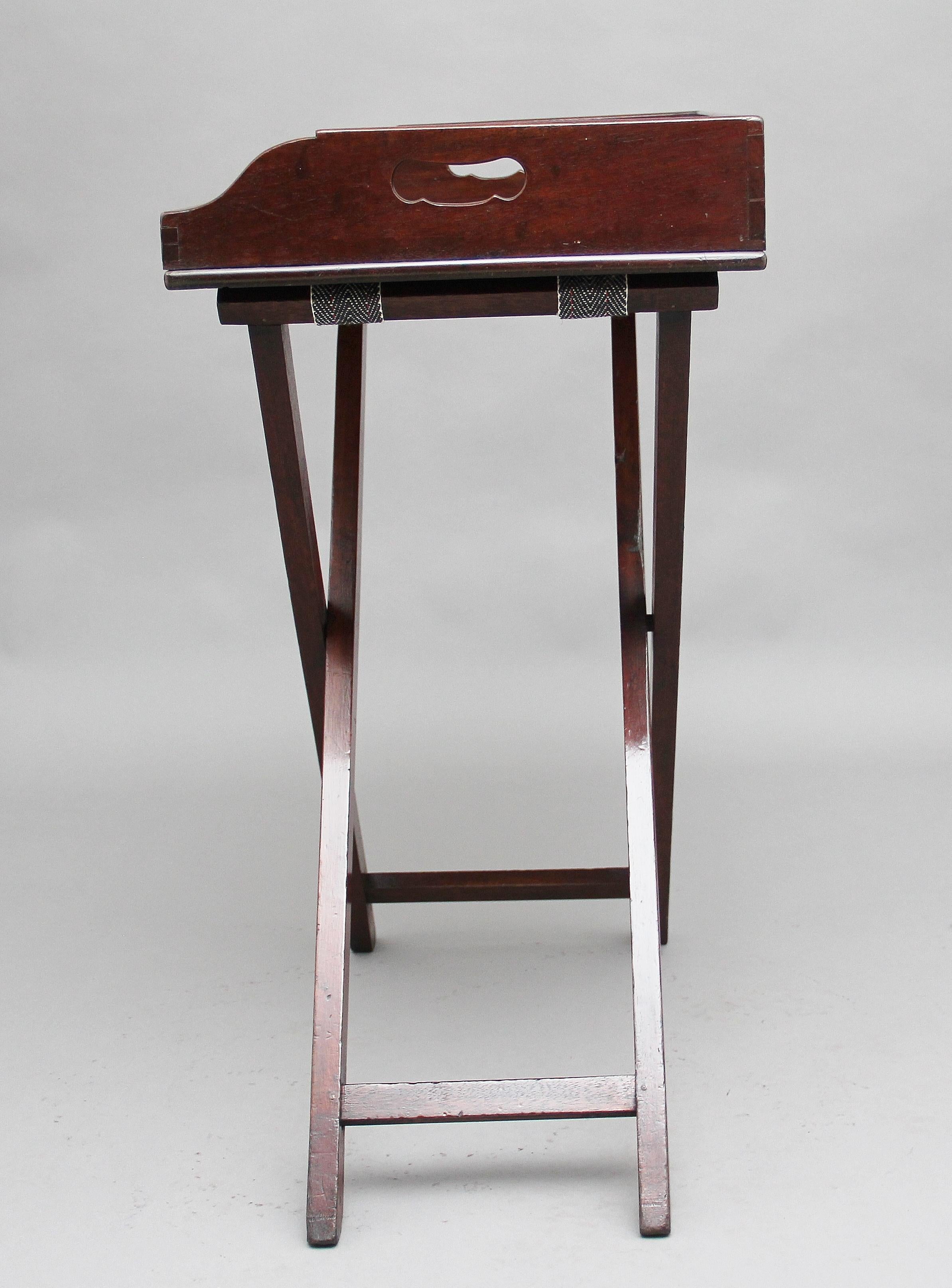Early 19th Century Mahogany Butlers Tray on Stand 2