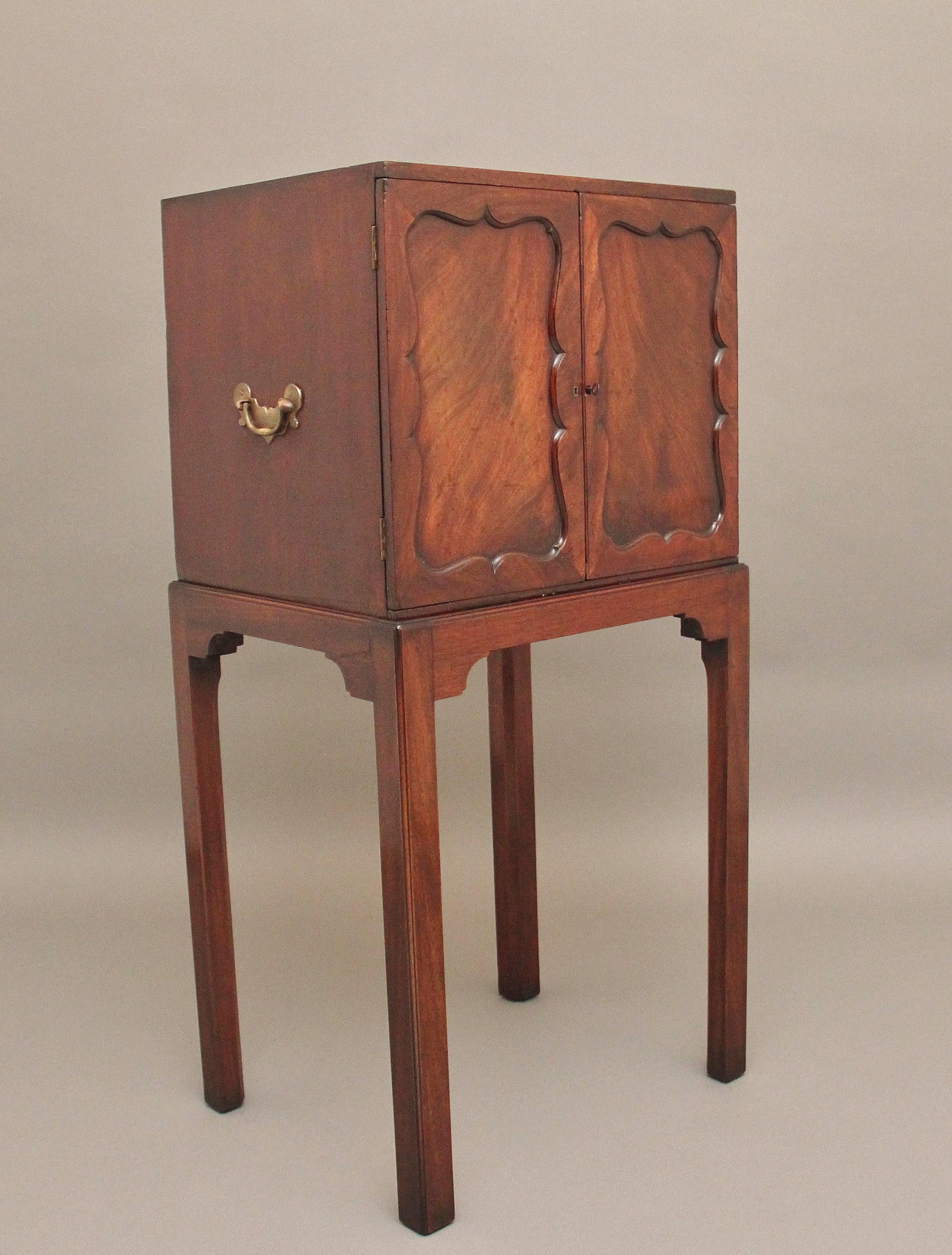 Mid-19th Century Early 19th Century mahogany cabinet on stand For Sale