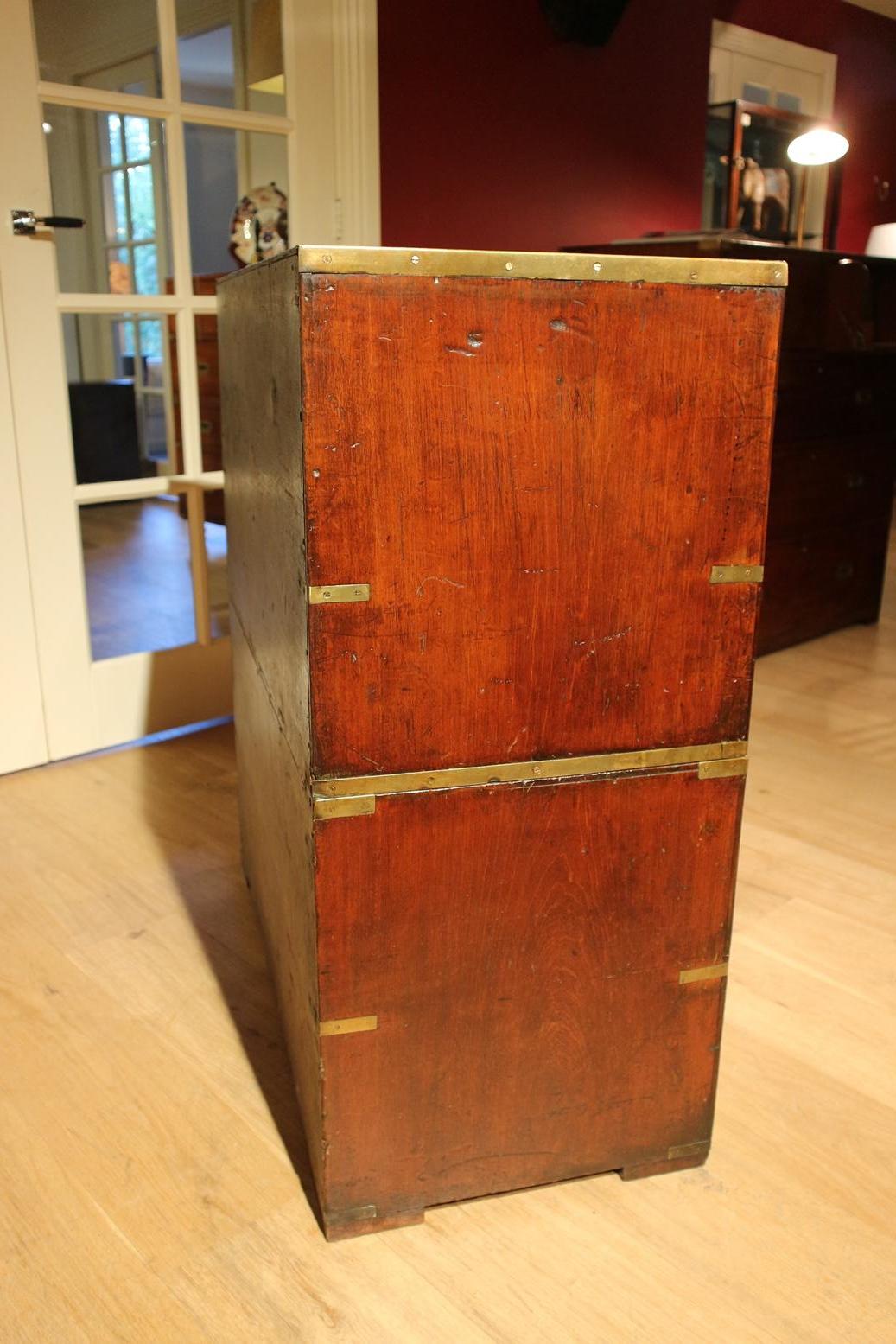 Early 19th Century Mahogany Campaign Chest of Drawers 6