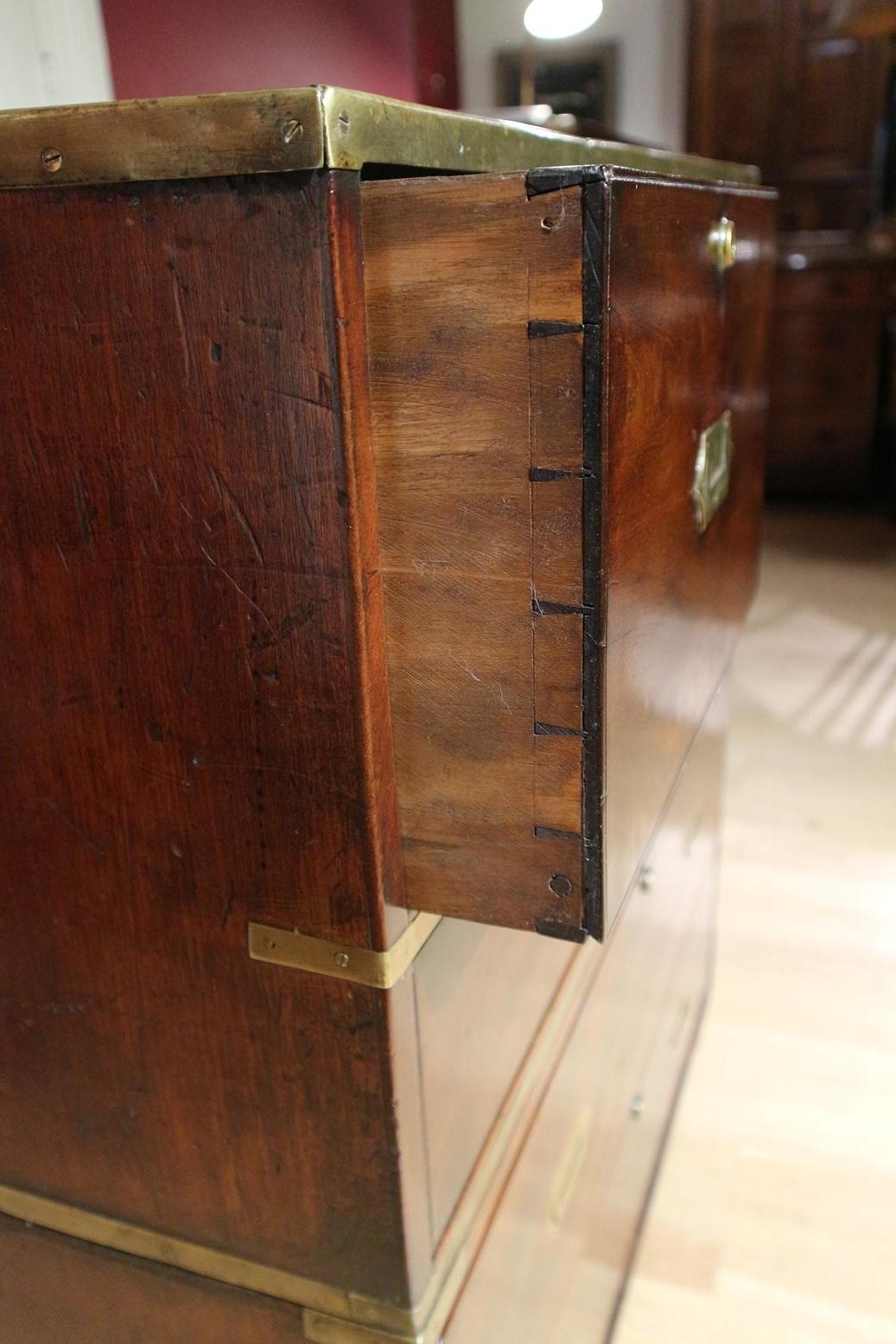 Early 19th Century Mahogany Campaign Chest of Drawers 8