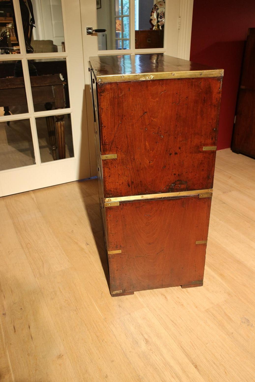 Early 19th Century Mahogany Campaign Chest of Drawers 4
