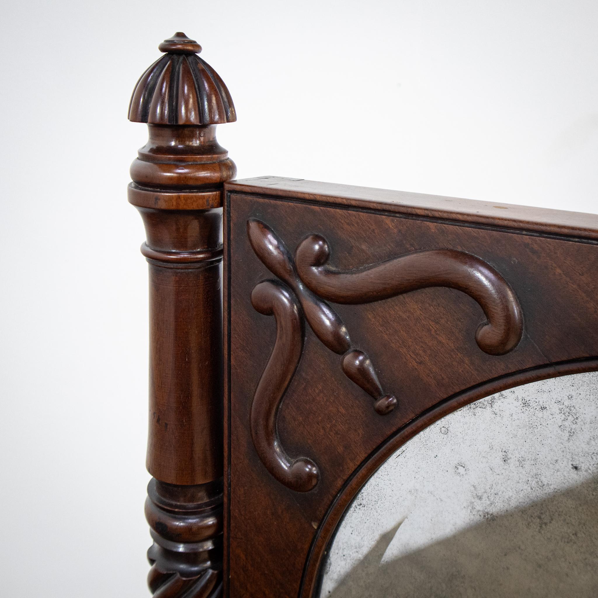 English Early 19th Century Mahogany Cheval Mirror For Sale