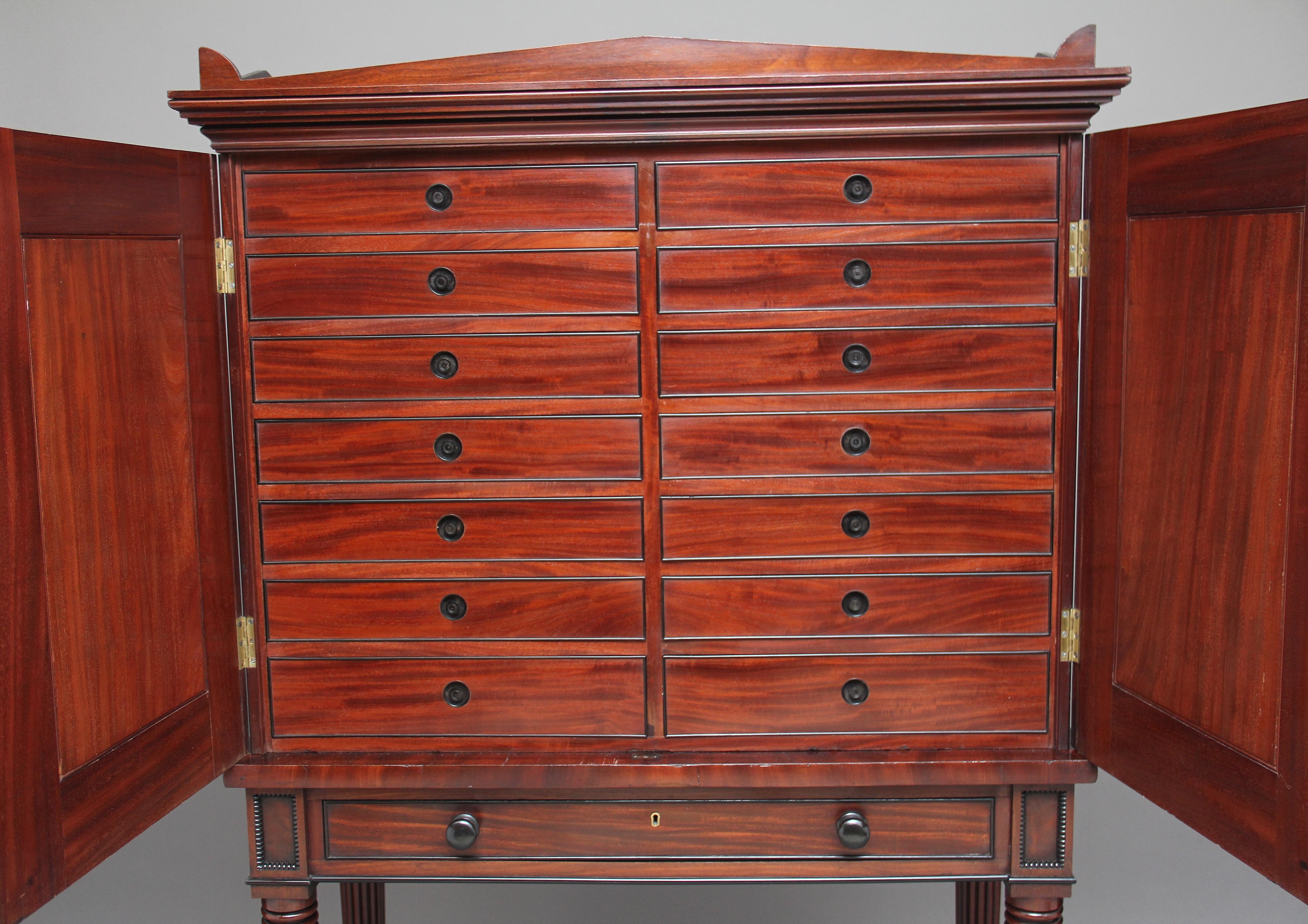 Early 19th Century Mahogany Collectors Cabinet For Sale 12