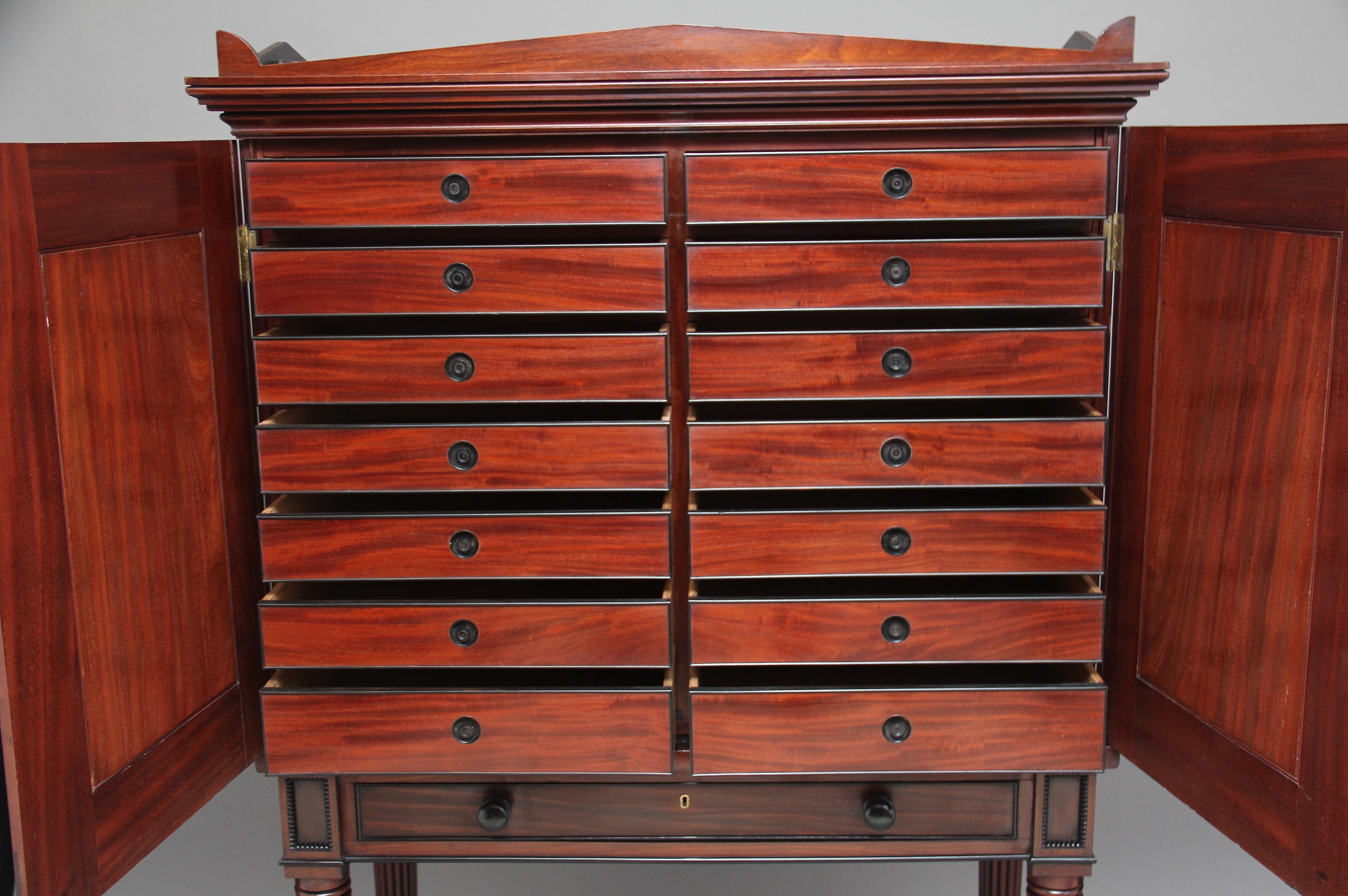 Early 19th Century Mahogany Collectors Cabinet For Sale 13