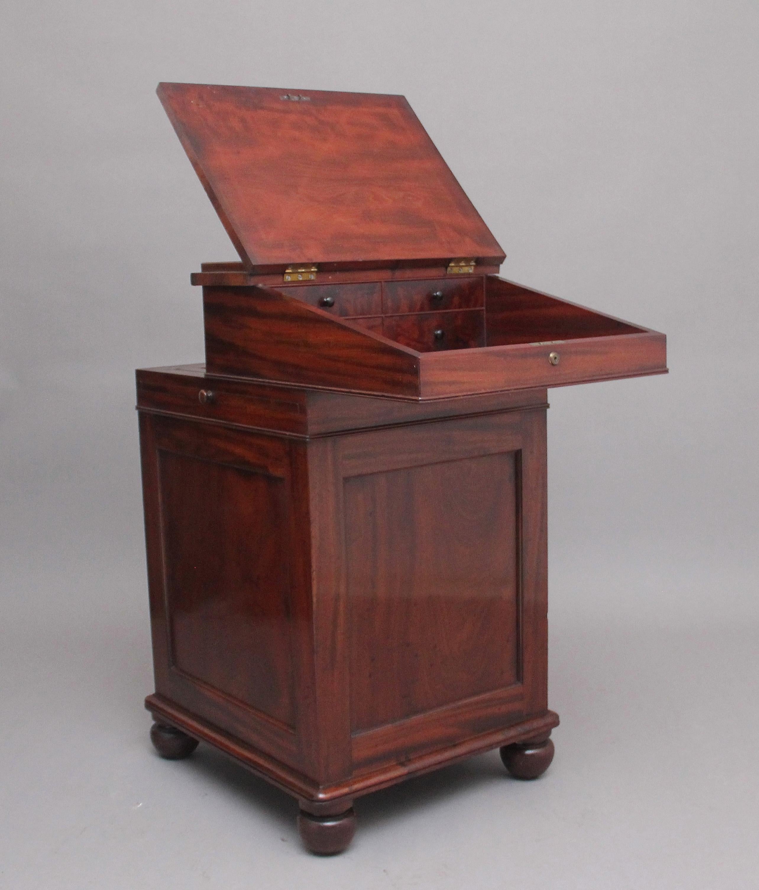 Regency Early 19th Century Mahogany Davenport by Gillows of Lancaster For Sale