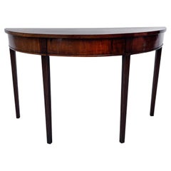 Used Early 19th Century Mahogany Demi Lune Console Table