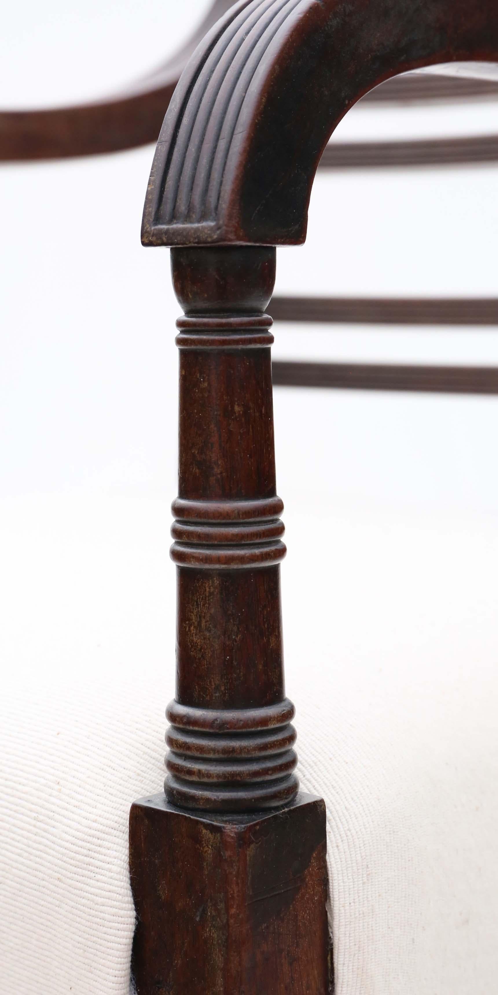 Frühe Mahagoni-Esszimmerstühle des 19. Jahrhunderts: Satz von 8 (6+2) antiker Qualität, C1810 (Holz) im Angebot
