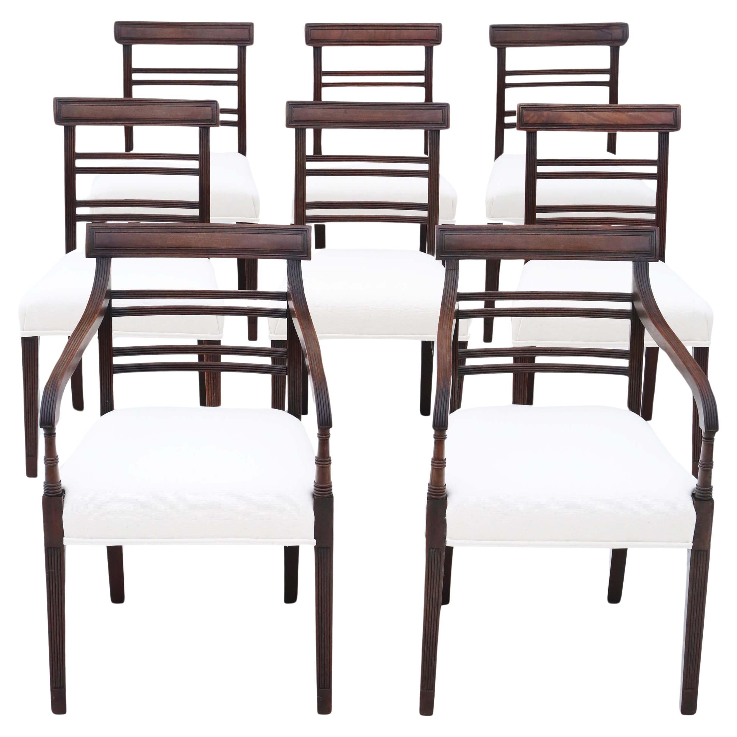 Early 19th Century Mahogany Dining Chairs: Set of 8 (6+2) Antique Quality, C1810 For Sale