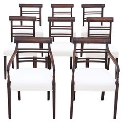Chaises de salle à manger en acajou du début du 19e siècle : Ensemble de 8 (6+2) qualité antique, C1810