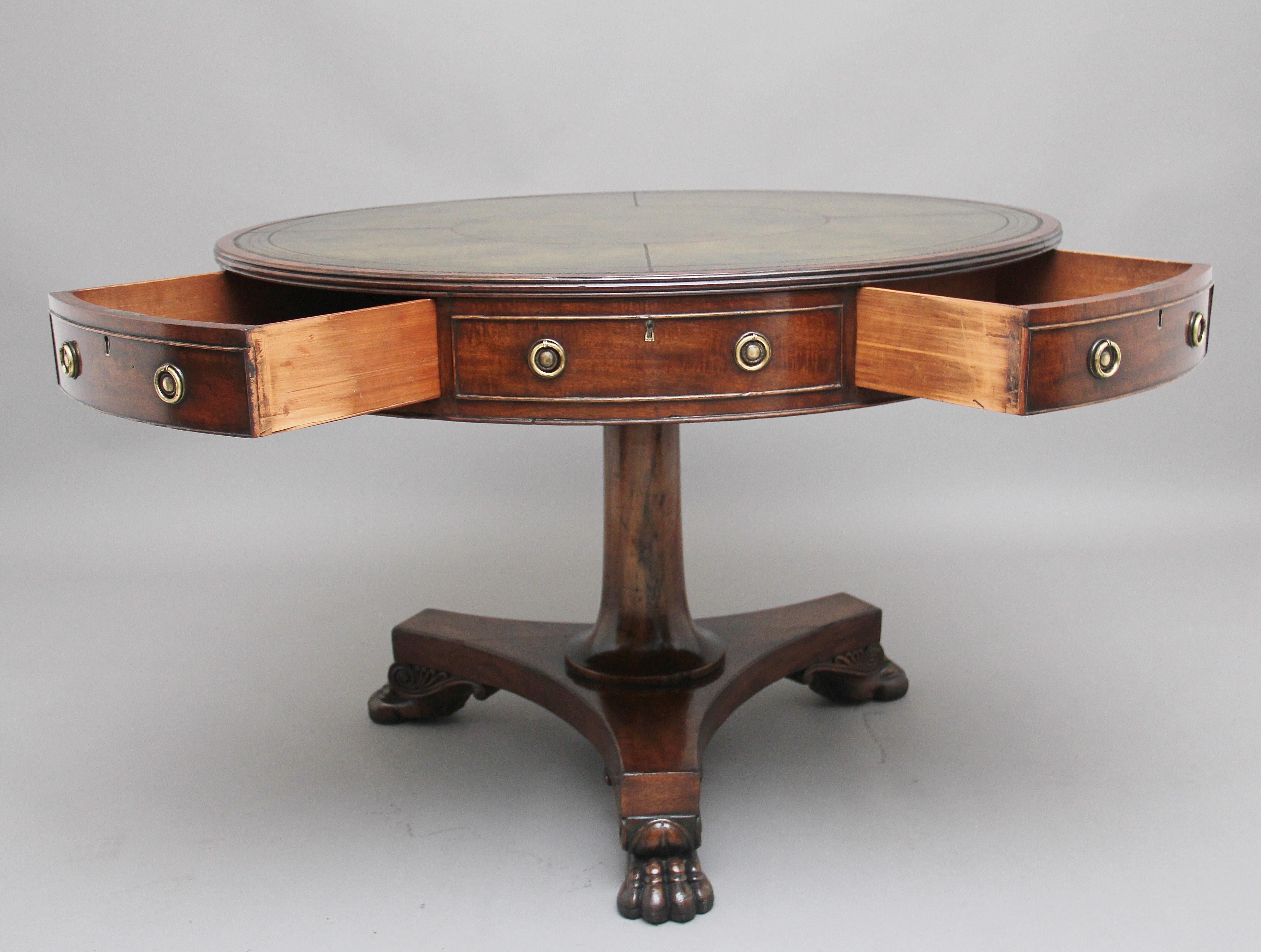 Georgian Early 19th Century Mahogany Drum Table