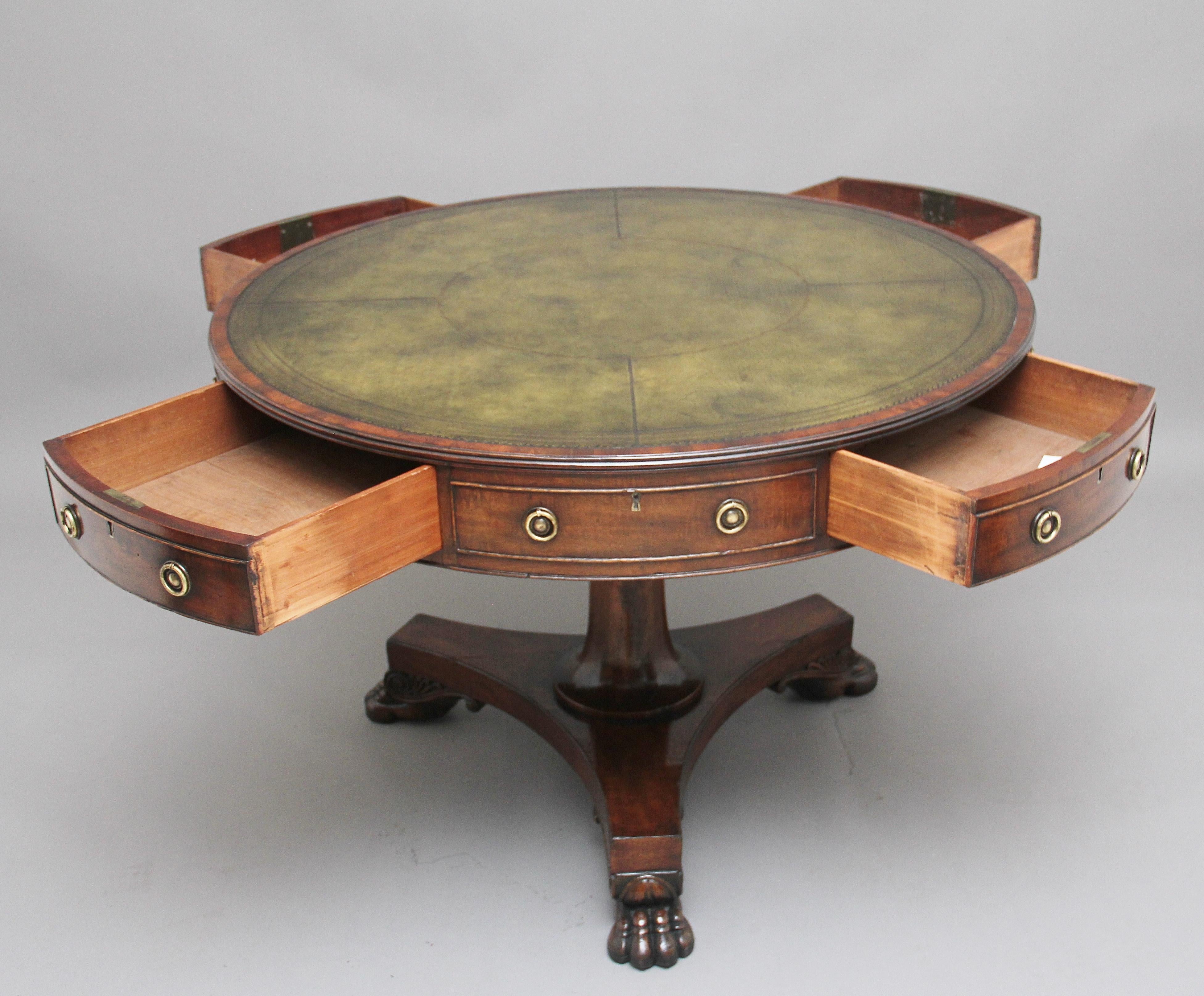 British Early 19th Century Mahogany Drum Table