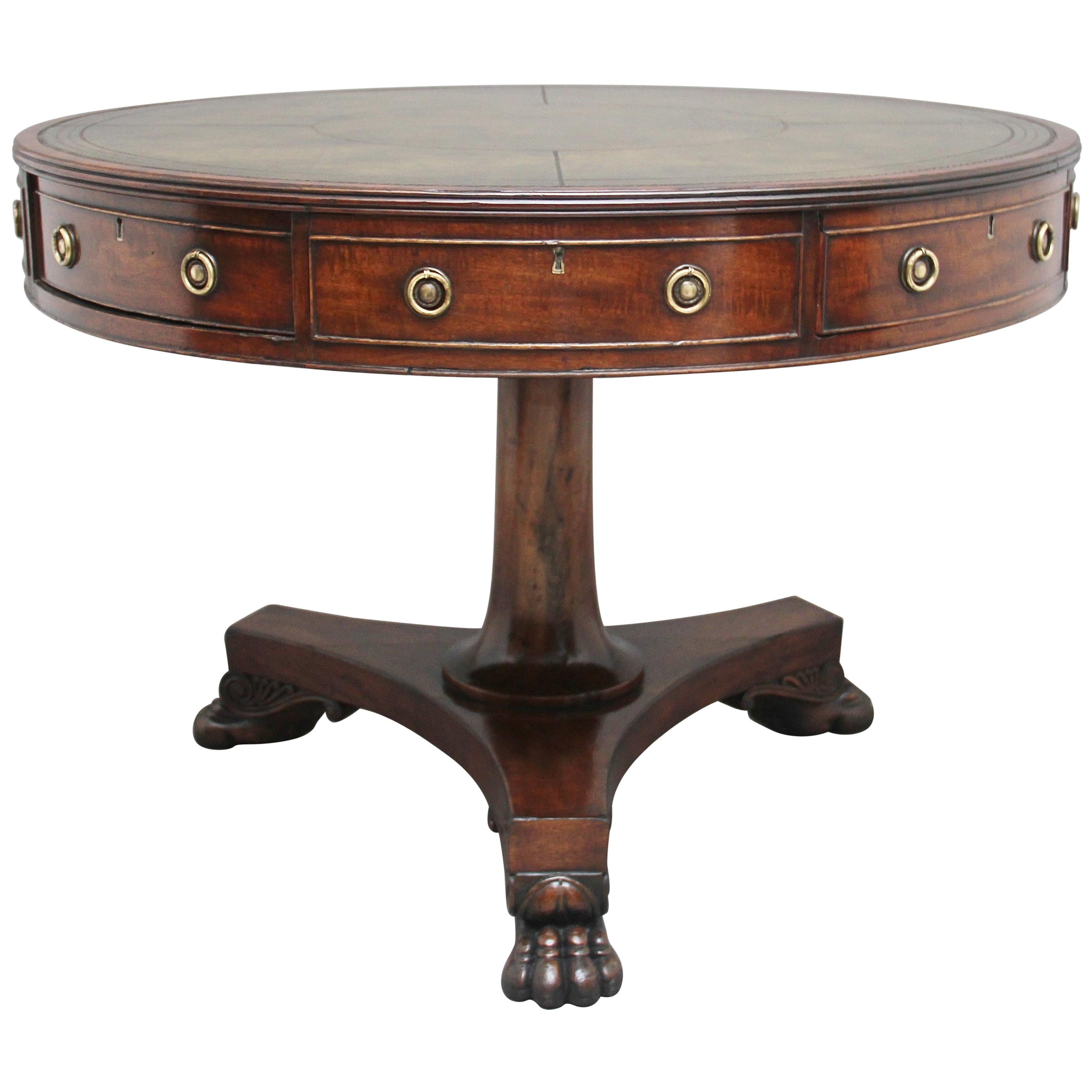 Early 19th Century Mahogany Drum Table