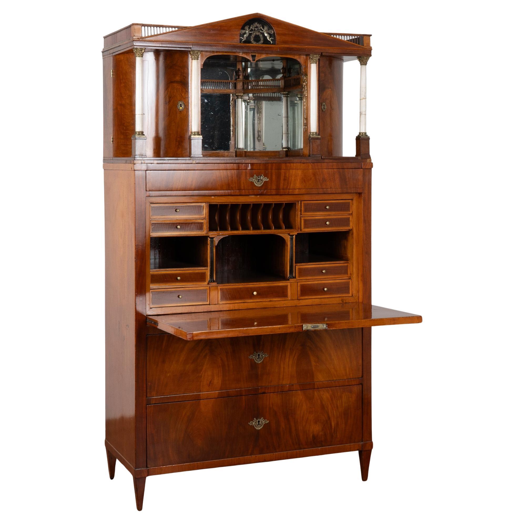 Early 19th Century Mahogany Empire Secretary Bureau from Denmark