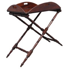 Early 19th Century mahogany folding butlers tray on stand
