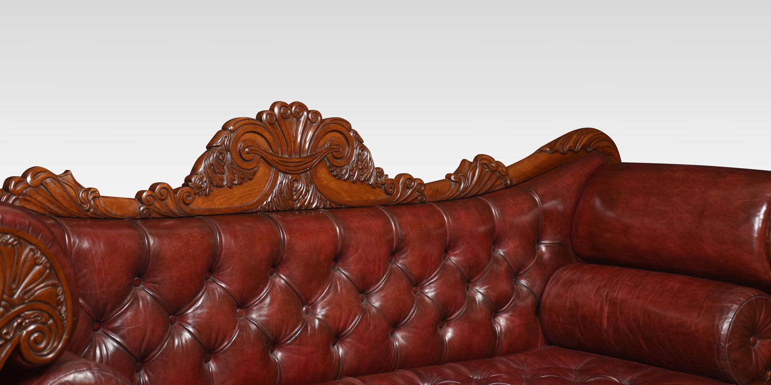 Early 19th Century Mahogany Framed Scroll End Settee For Sale 4