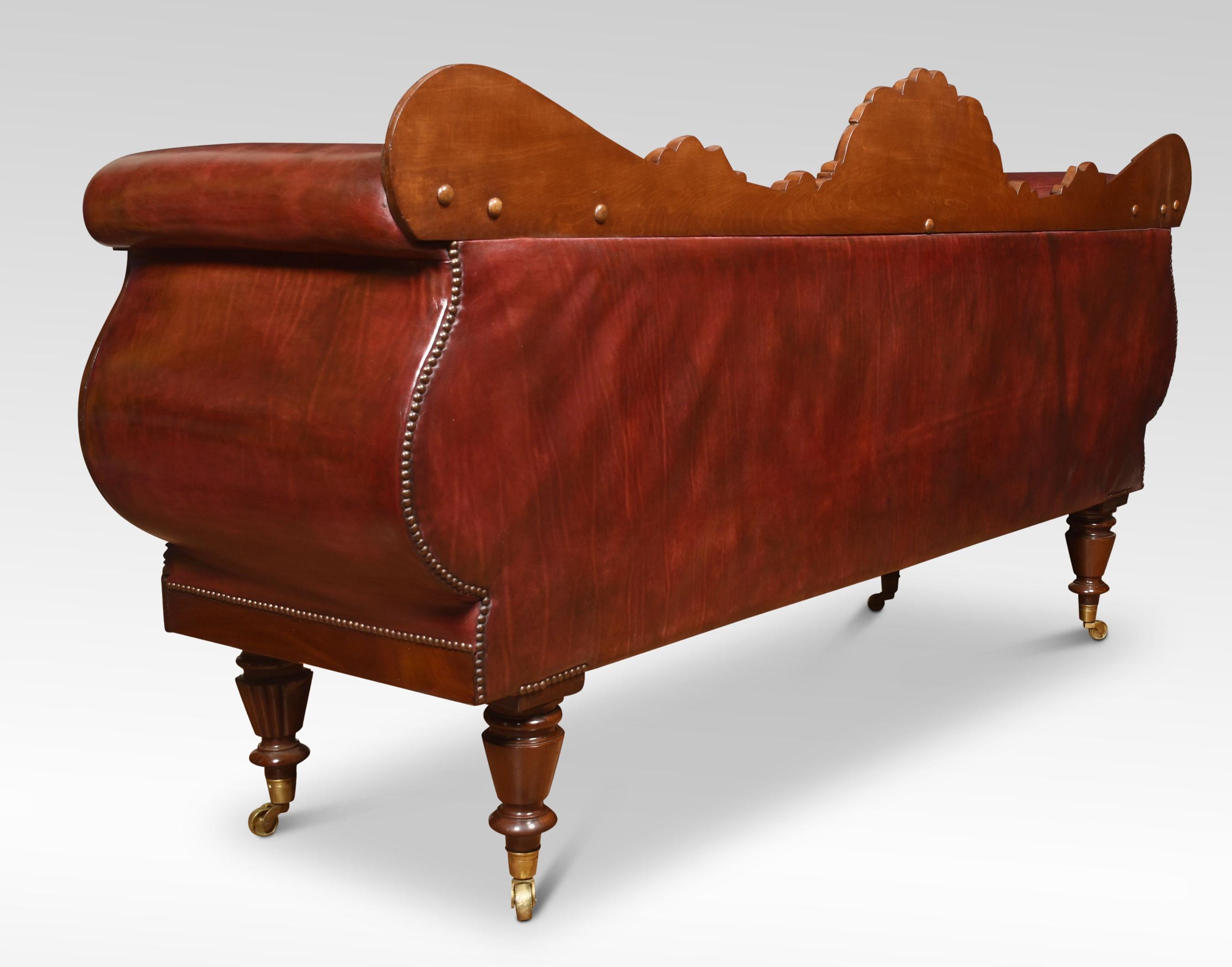 Early 19th Century Mahogany Framed Scroll End Settee In Good Condition For Sale In Cheshire, GB