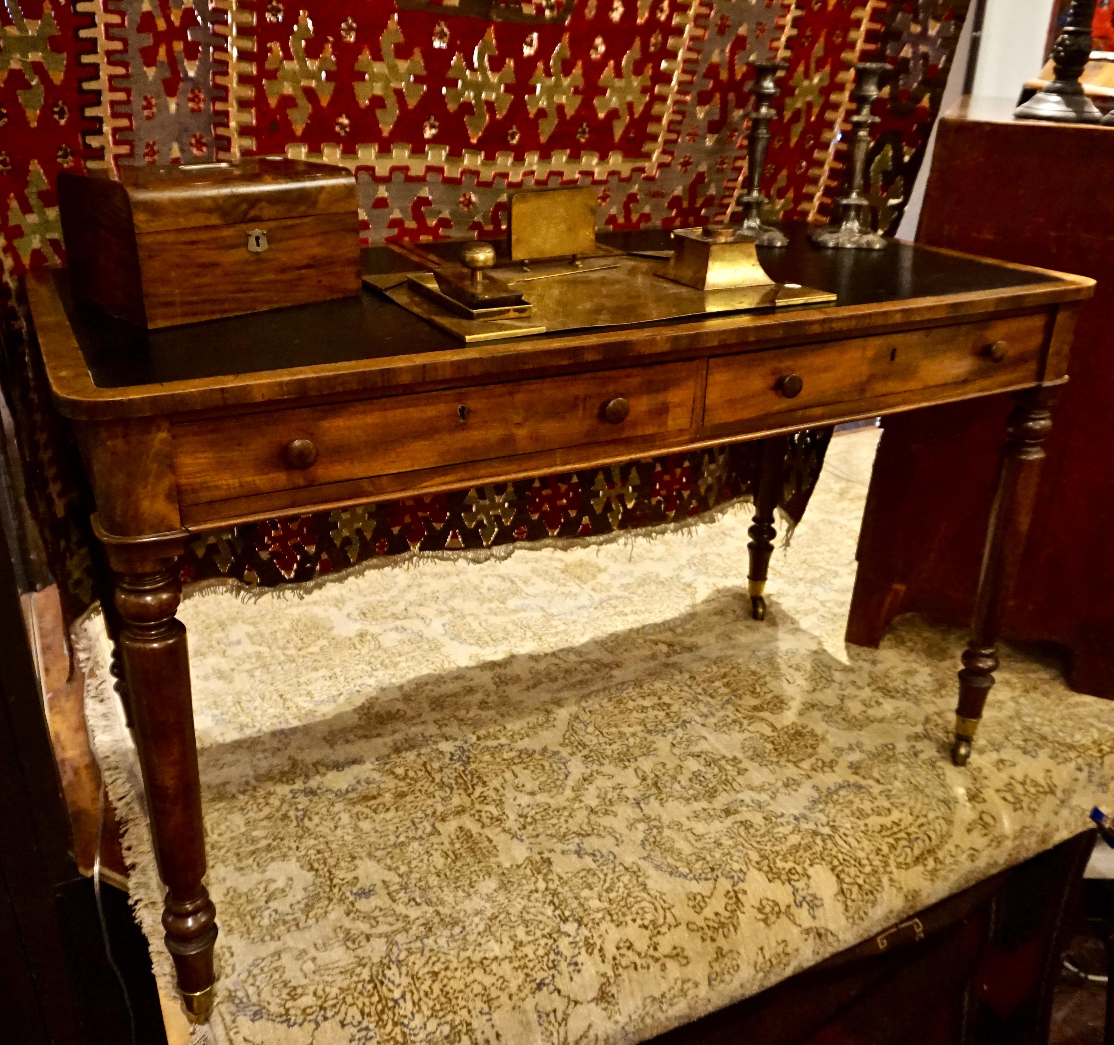 Solid mahogany writing desk handmade in England by the esteemed 