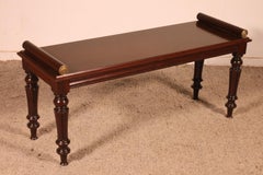 Early 19th Century Mahogany Hall Bench Ou Window Seat