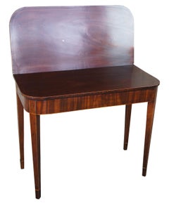 Early 19th Century Mahogany Inlaid Game Table Entryway Console Sheraton Antique