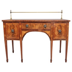 Antique Early 19th Century Mahogany Inlaid Serpentine Sideboard