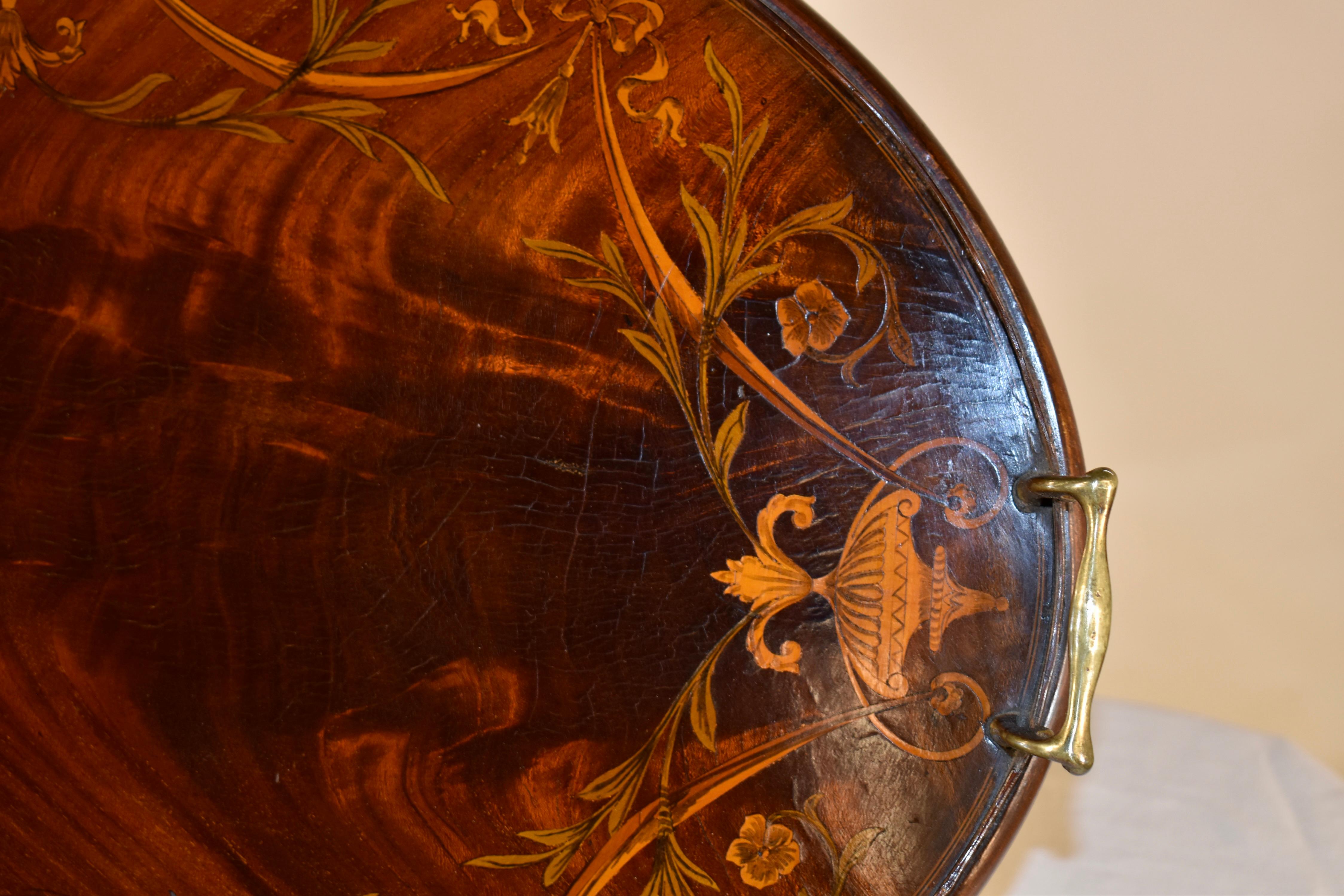 Inlay Early 19th Century Mahogany Inlaid Tray  For Sale