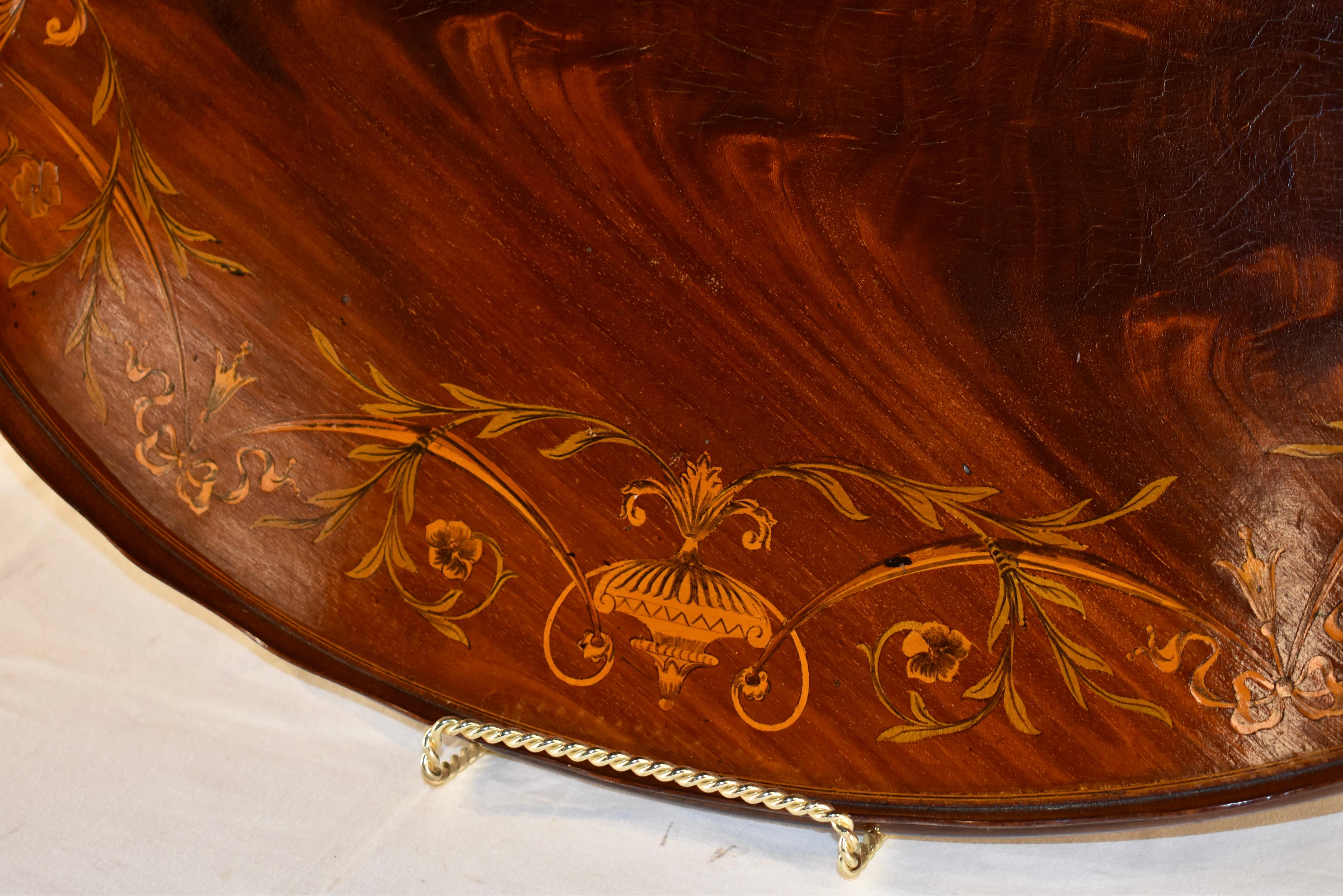 Early 19th Century Mahogany Inlaid Tray  In Good Condition In High Point, NC