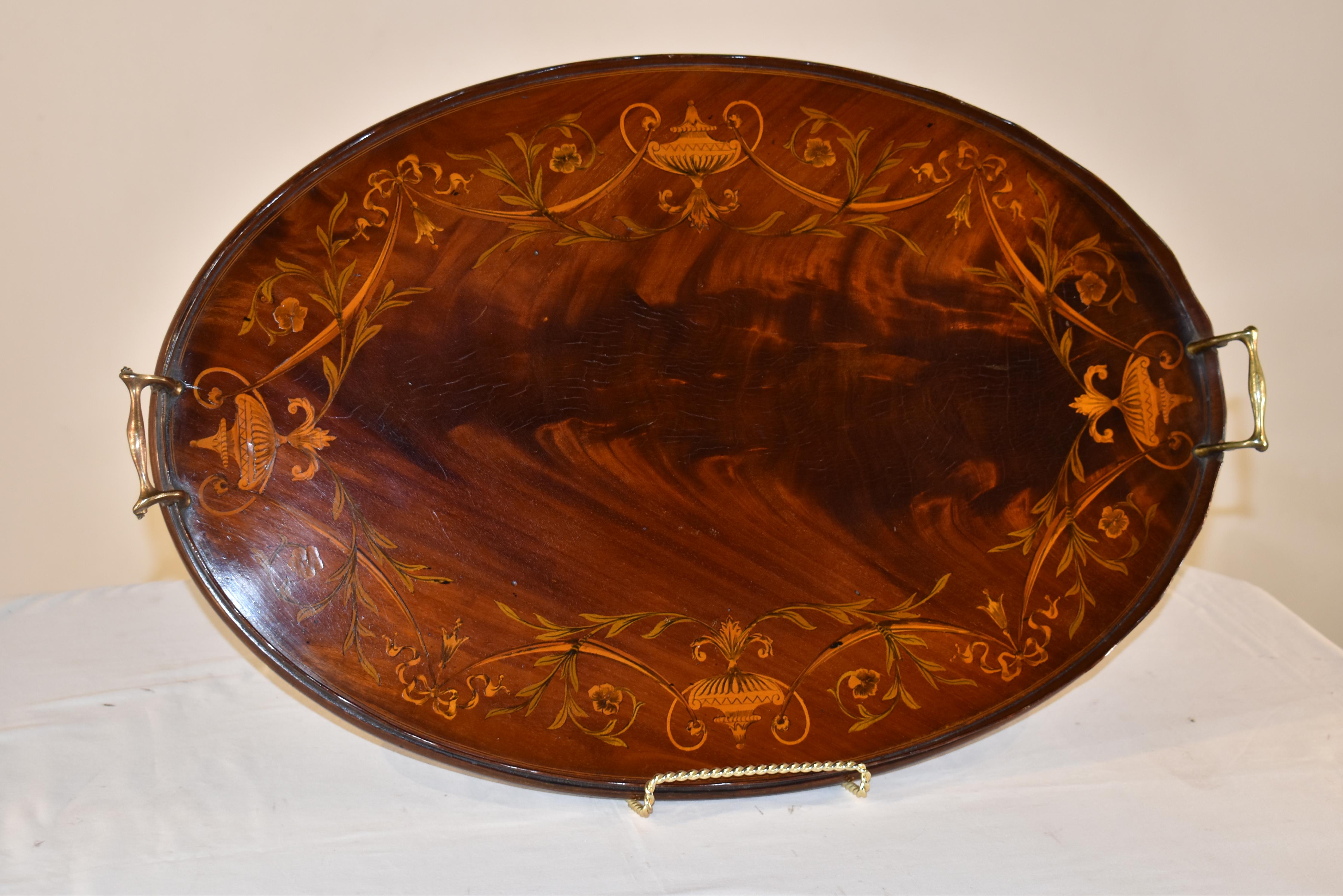Early 19th Century Mahogany Inlaid Tray  For Sale 2