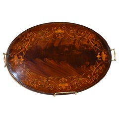 Antique Early 19th Century Mahogany Inlaid Tray 