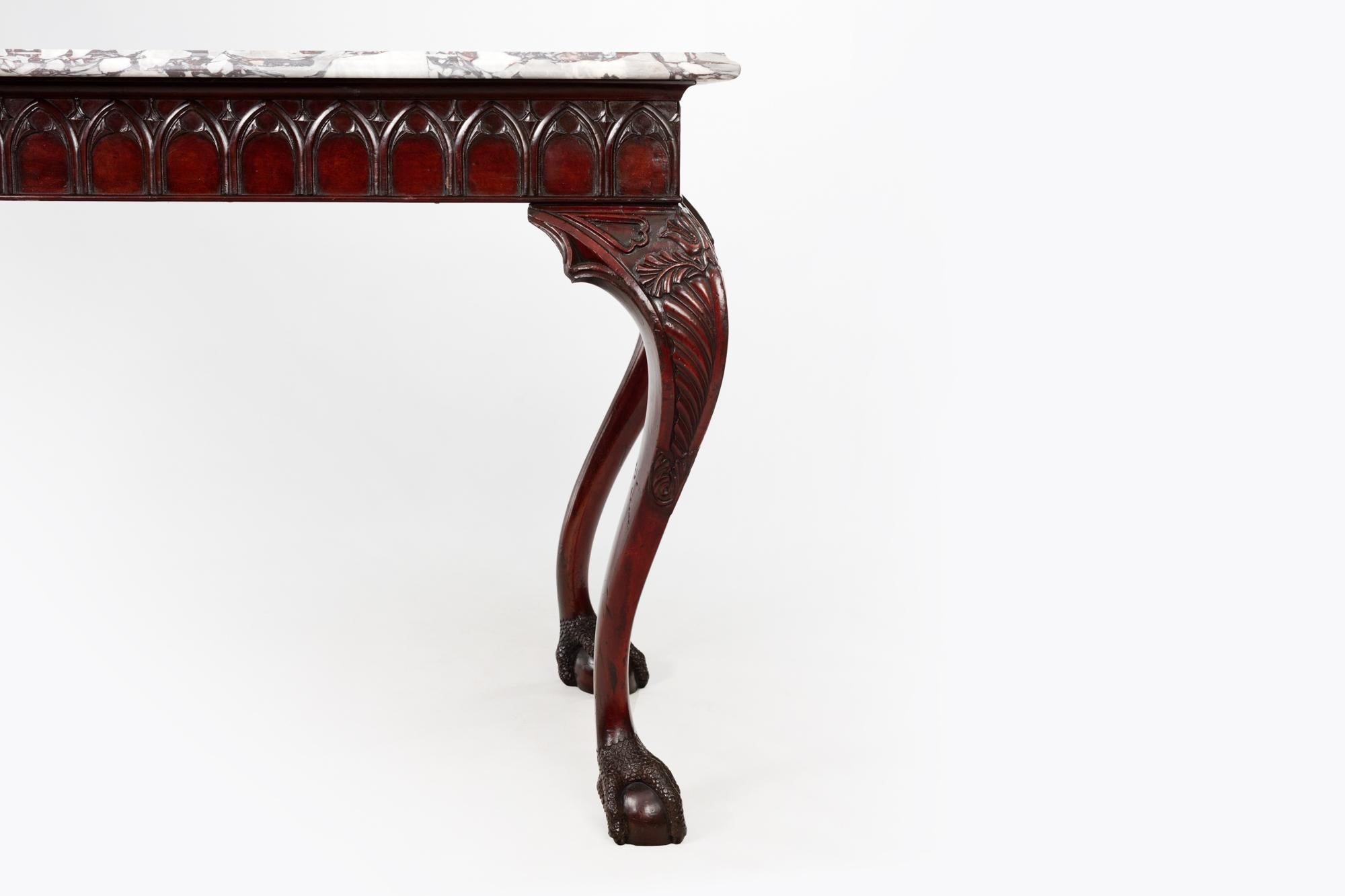Carved Early 19th Century Mahogany Irish Side Table For Sale