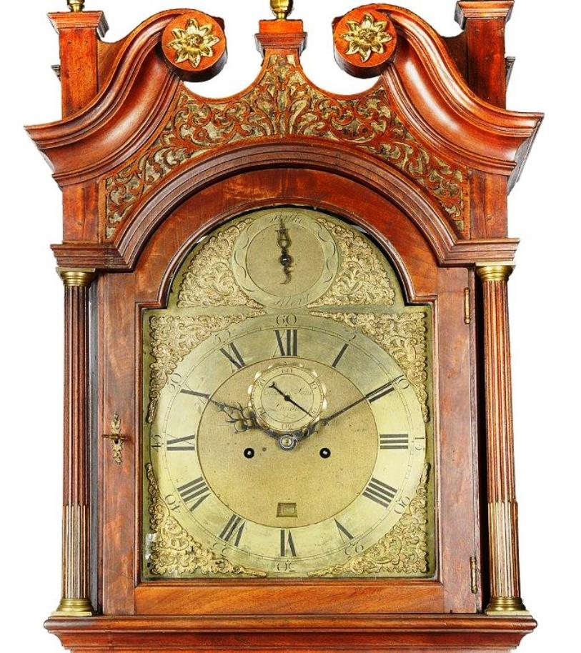 Chippendale Horloge de parquet en acajou de la fin du XVIIIe siècle, par Chater and Son, Londres en vente