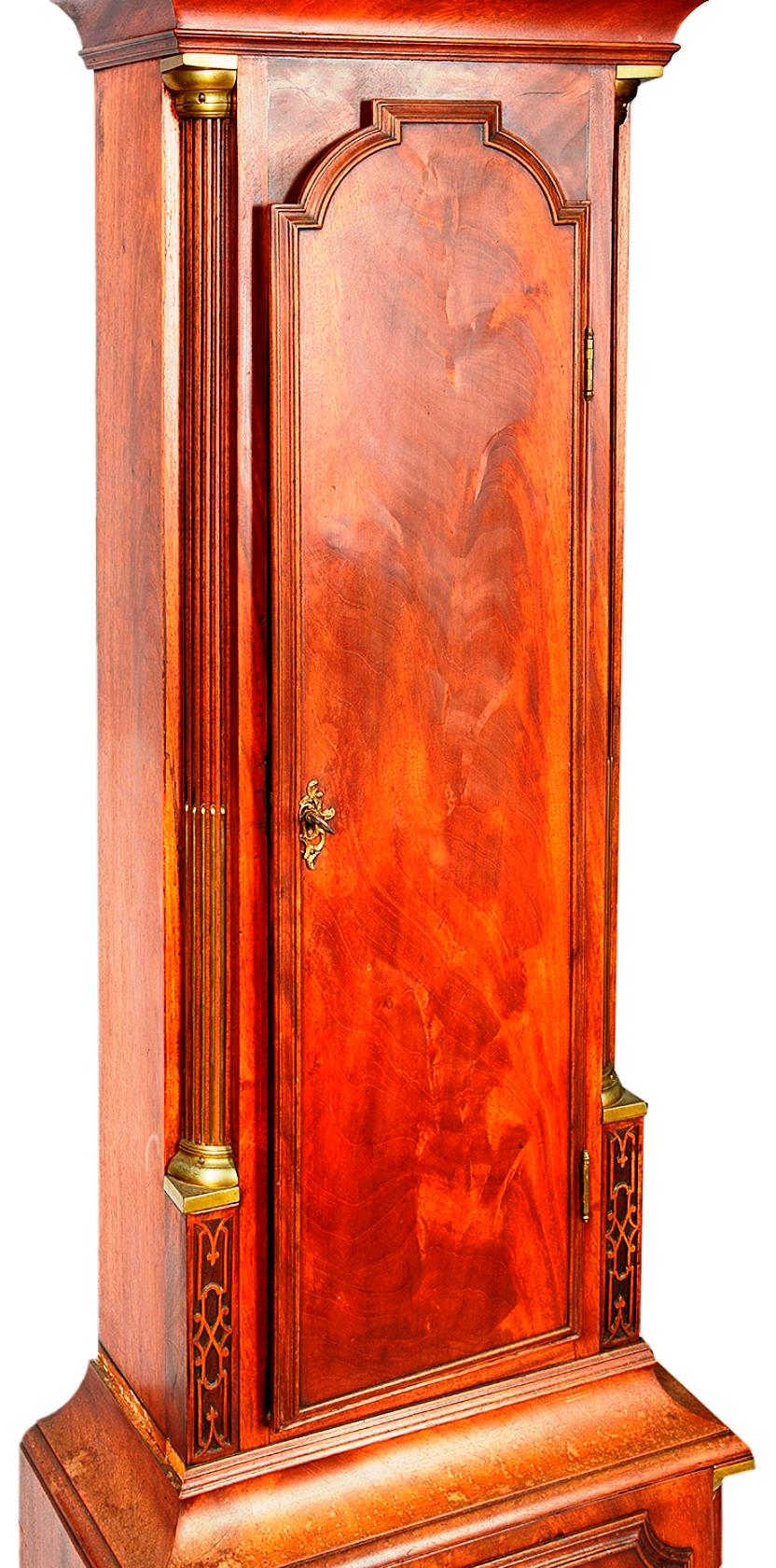 Chippendale Late 18th Century Mahogany longcase clock, by 'Chater and Son' London For Sale