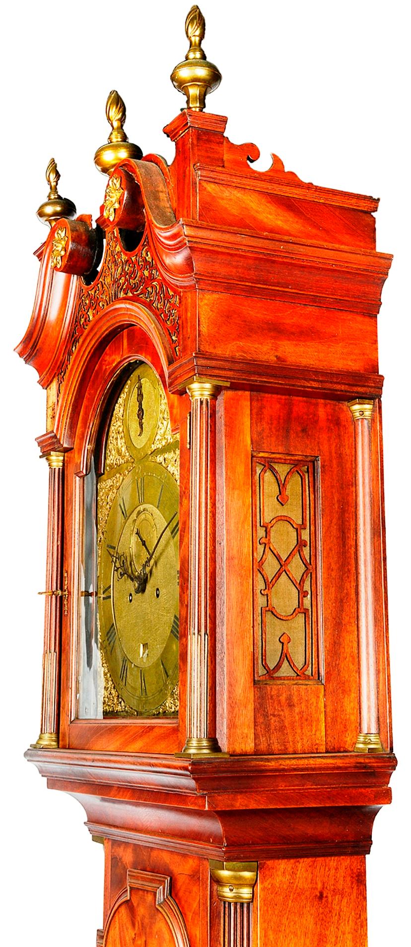 Late 18th Century Mahogany longcase clock, by 'Chater and Son' London In Good Condition For Sale In Brighton, Sussex