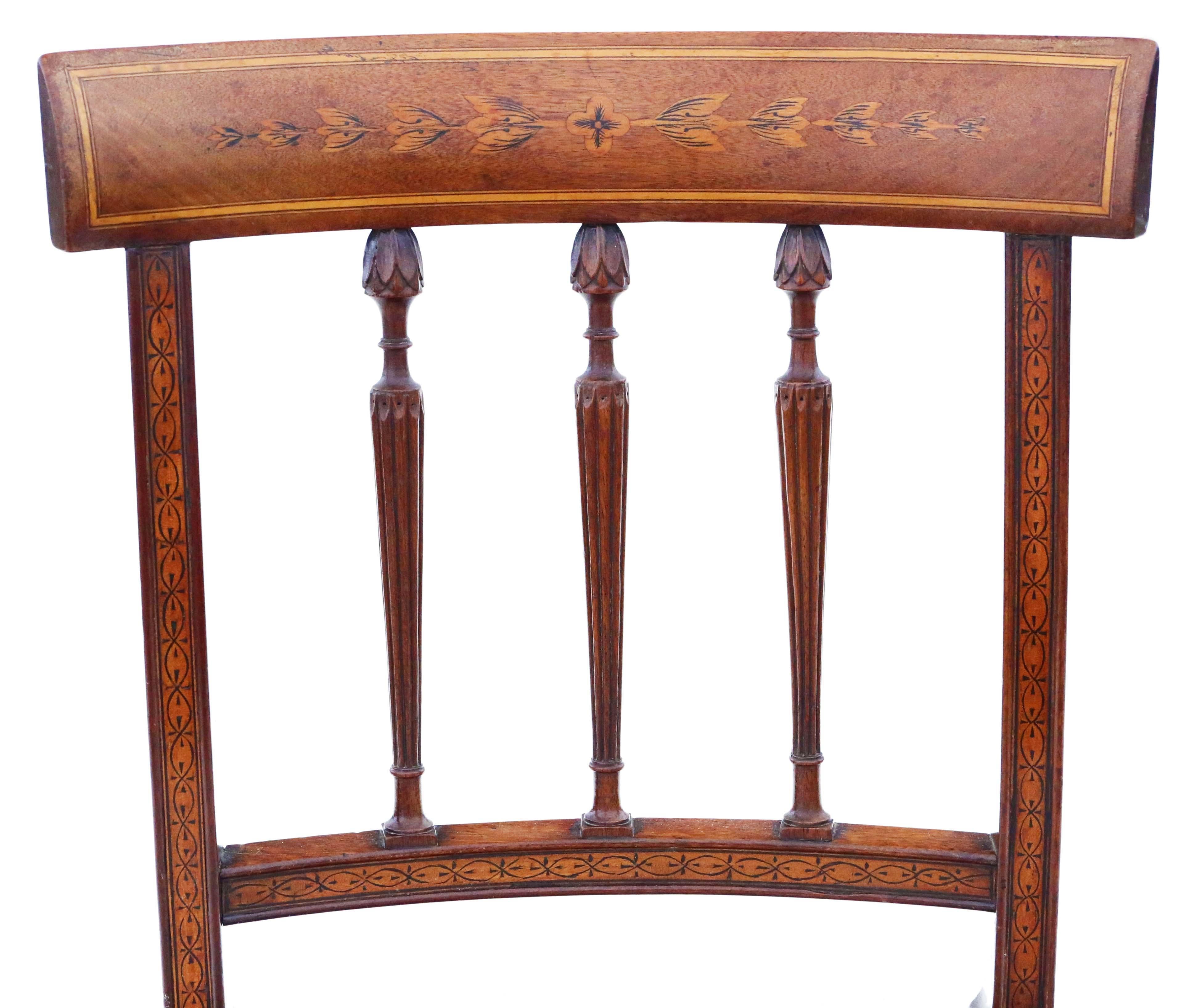 Early 19th Century Mahogany Marquetry Dining Chairs: Set of 8, Antique Quality For Sale 2